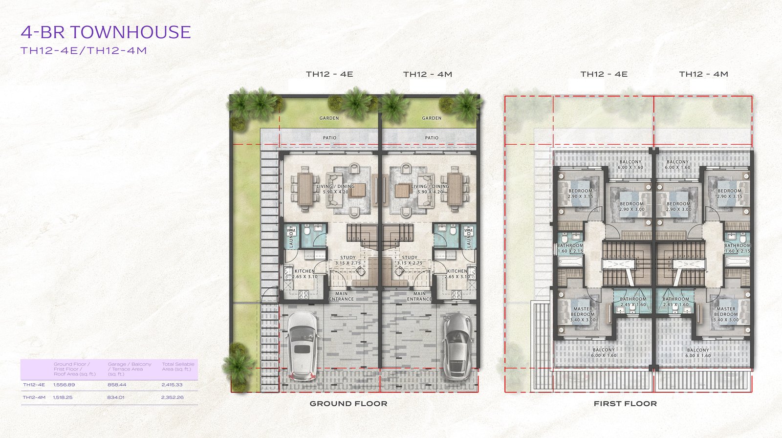 4 Bedrooms + Study floor plan