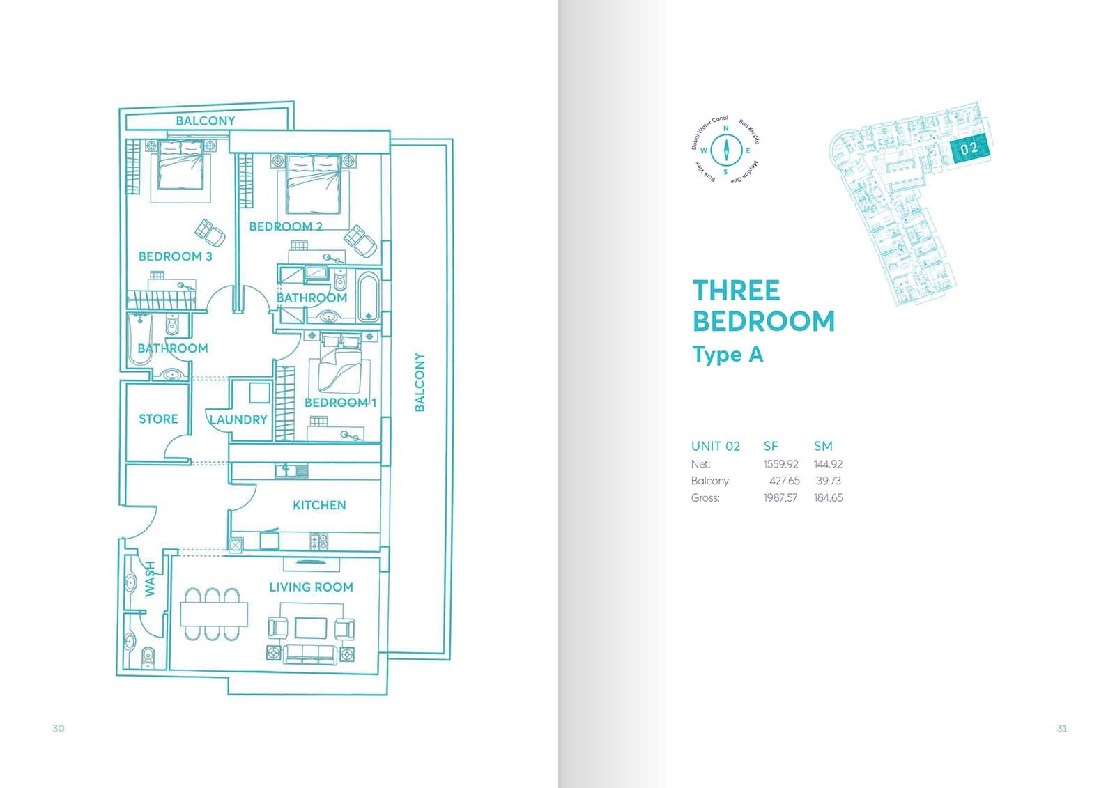 3 Bedrooms floor plan