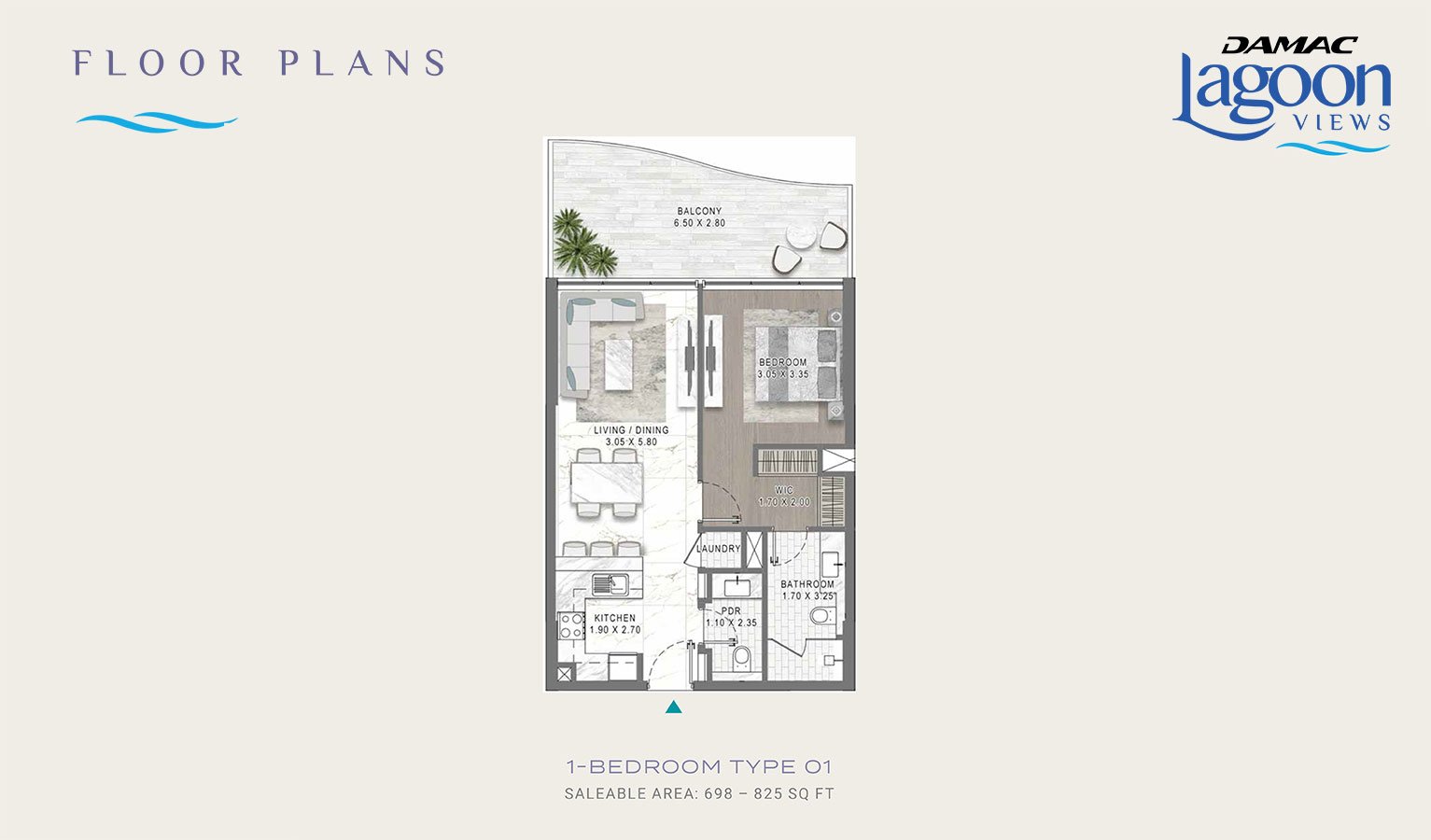 1 Bedroom floor plan