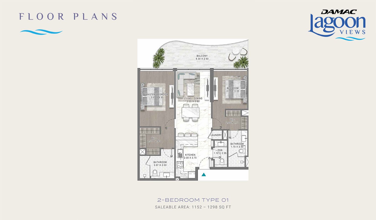 Damac Lagoon Views 3 floor plan