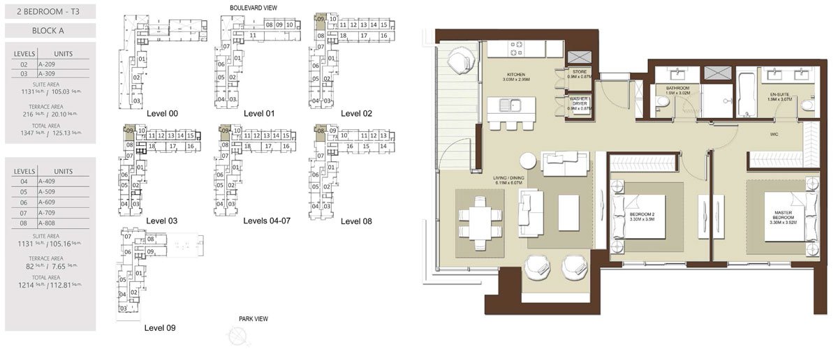 3 Bedrooms floor plan