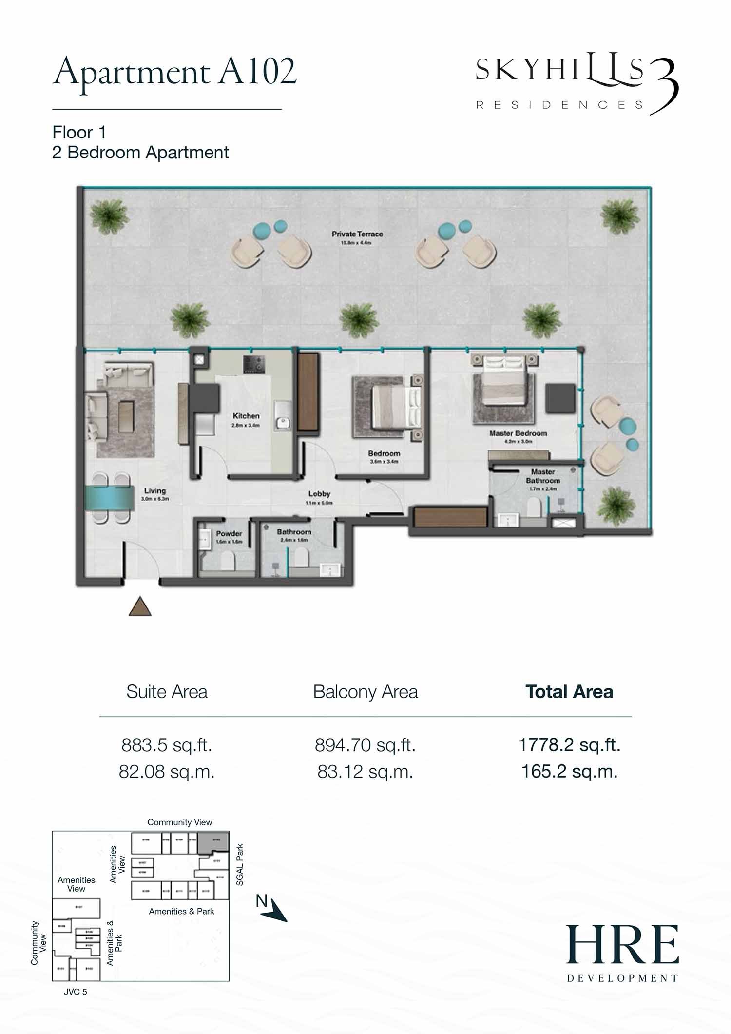 2 Bedrooms floor plan