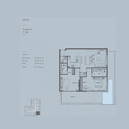 2 Bedrooms floor plan