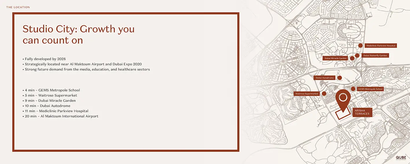 Arisha Terraces Dubai location map
