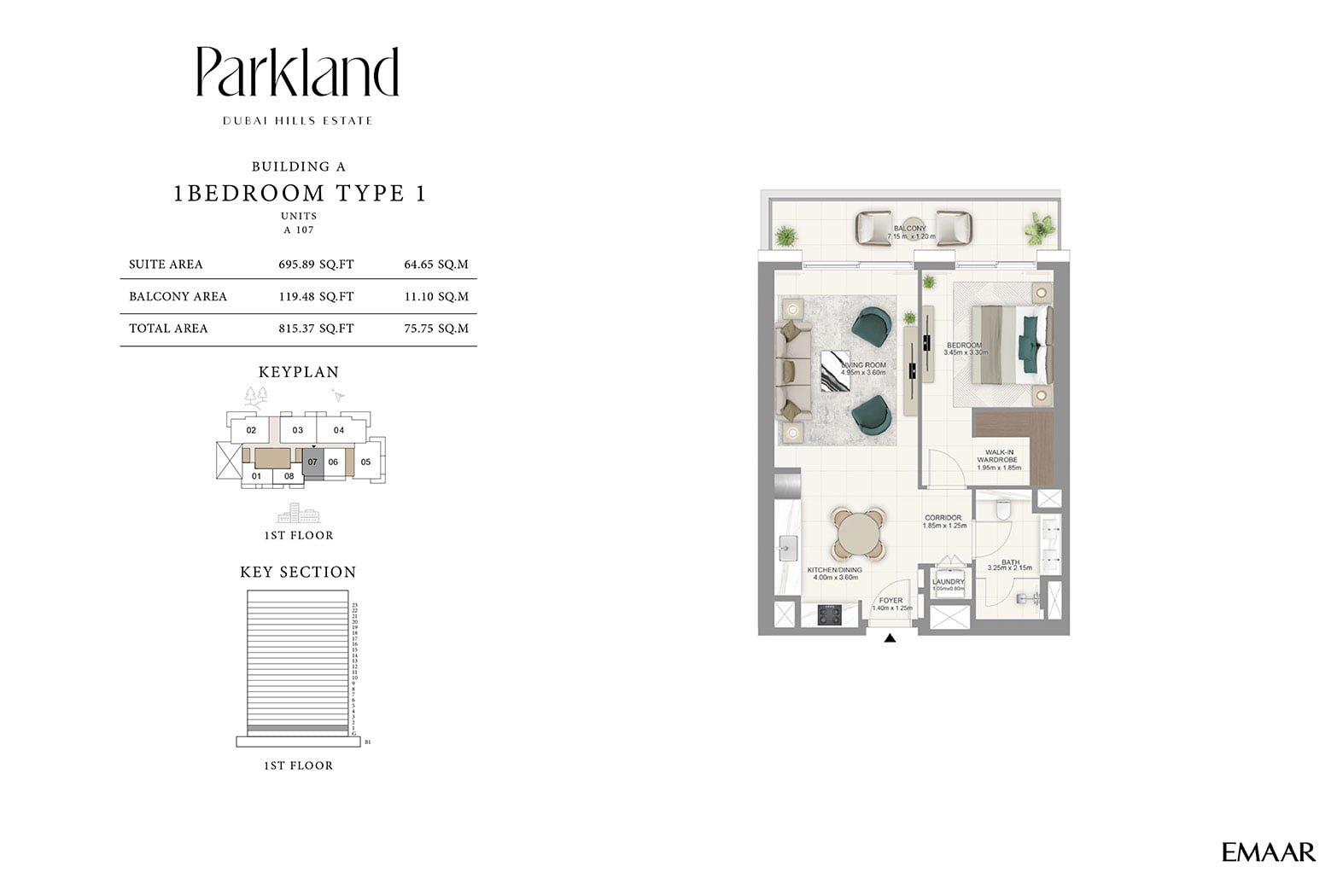 1 Bedroom floor plan