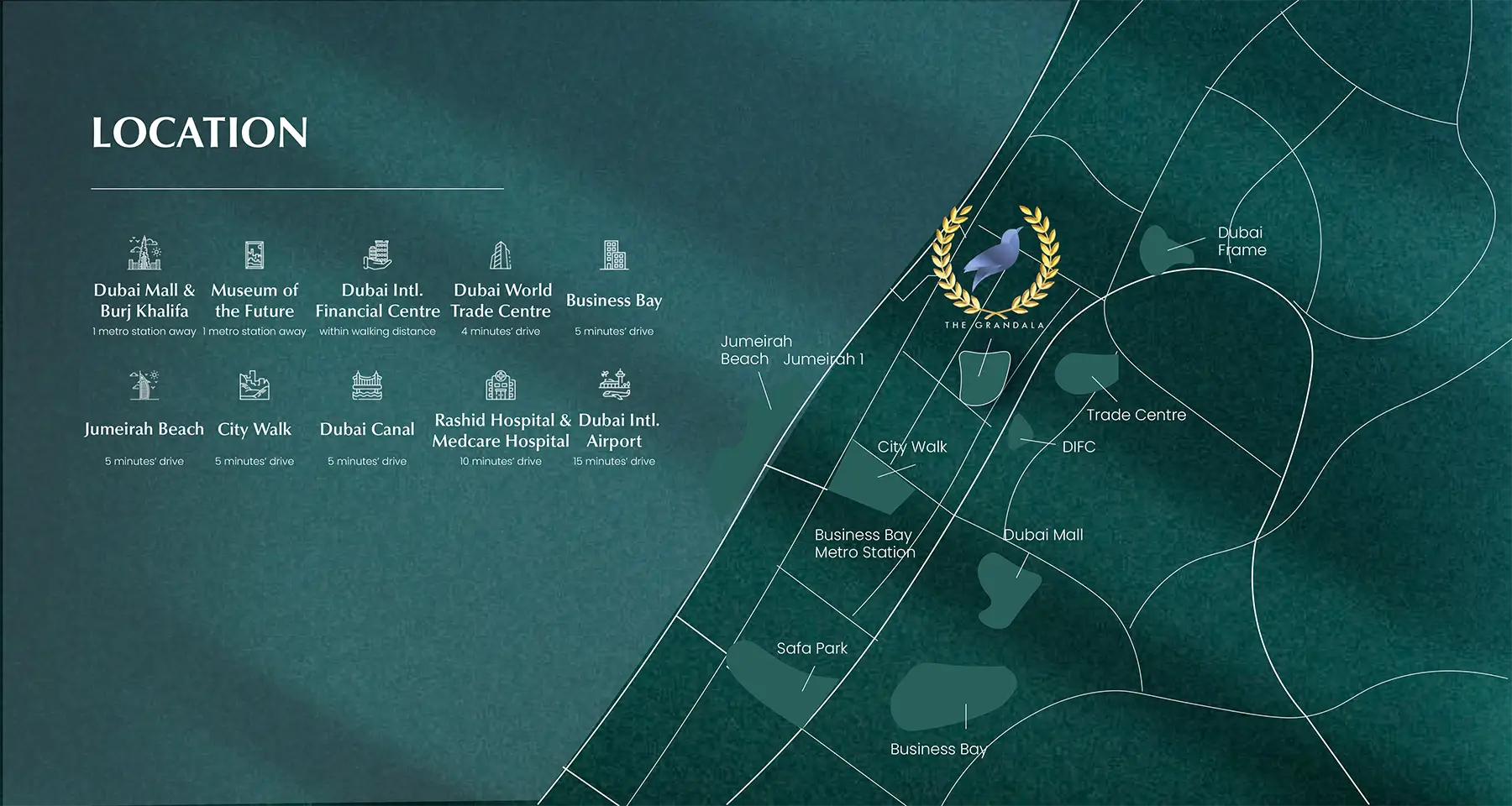 The Grandala Dubai location map