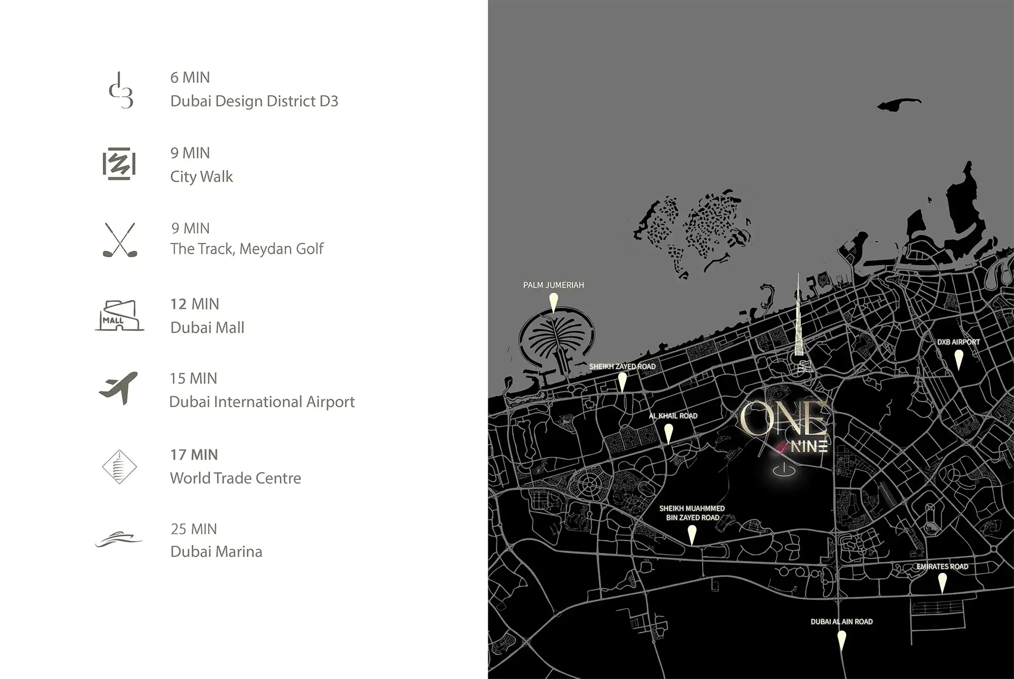One by Nine location map