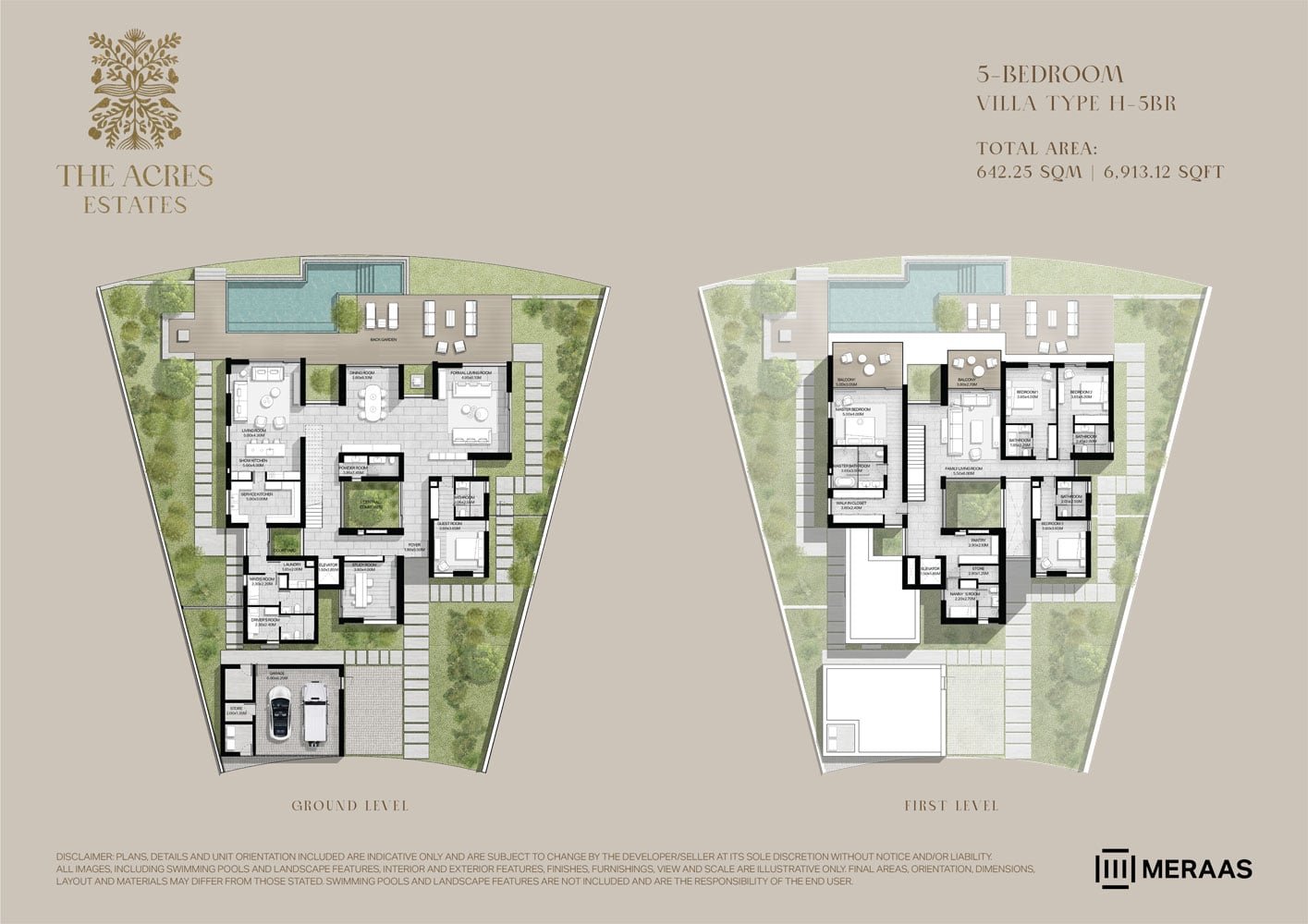 5 Bedrooms + Pool + Maid + Study floor plan