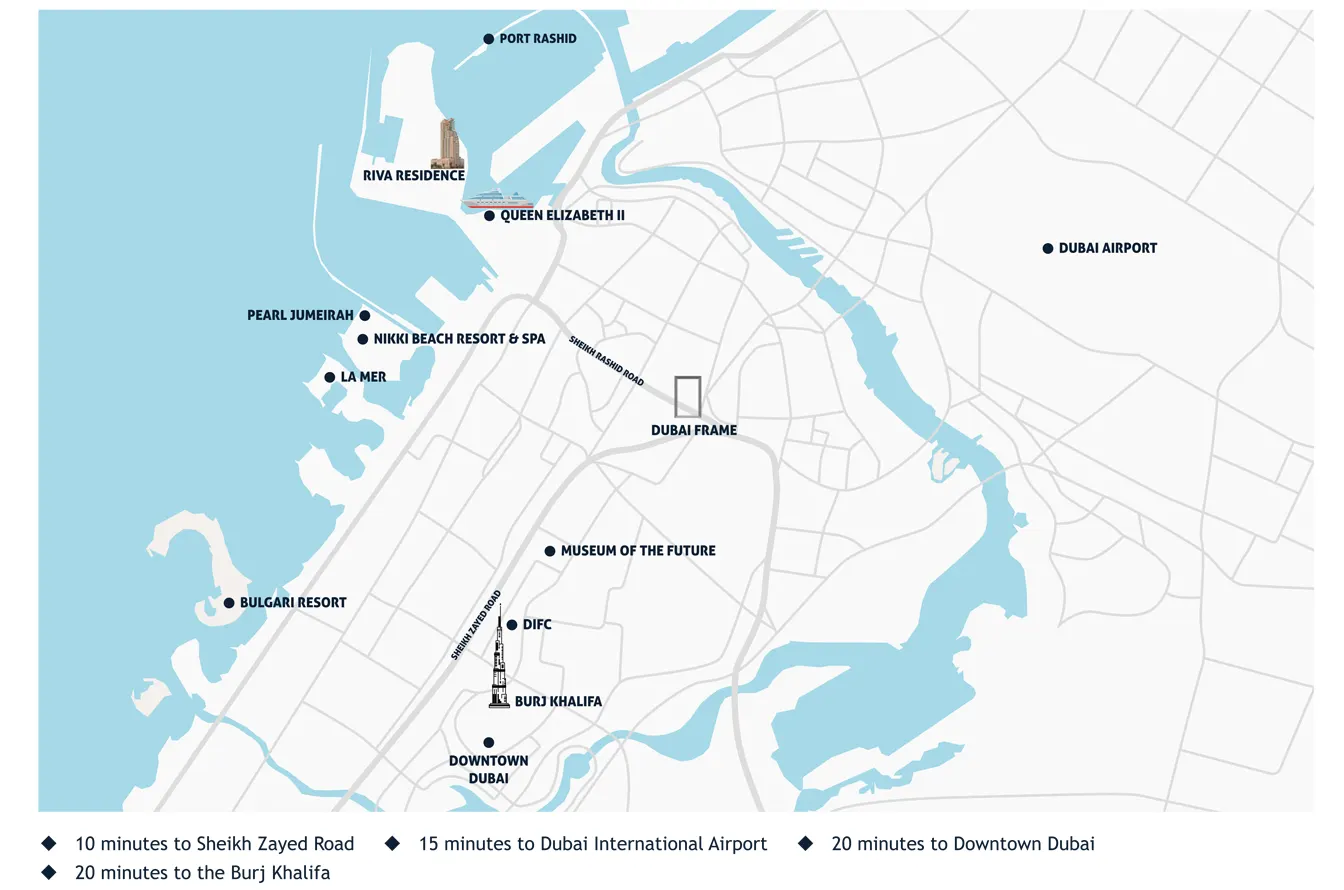 Riva Residence Dubai location map