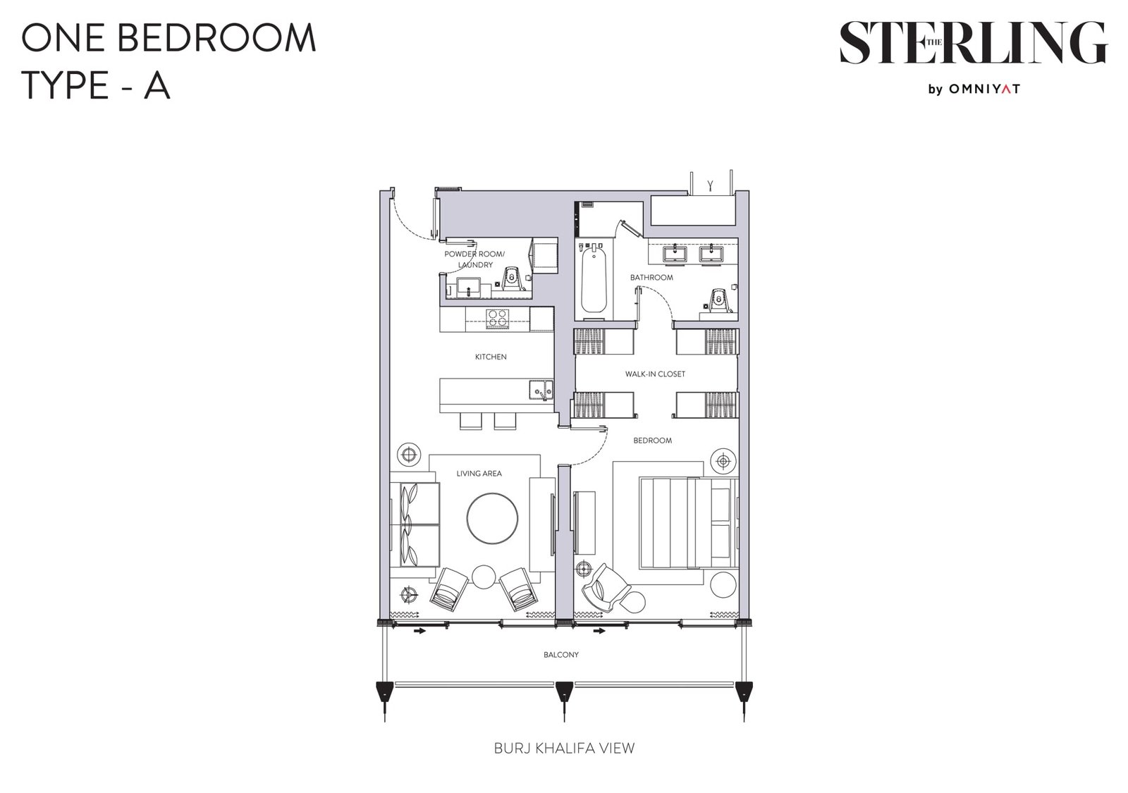 1 Bedroom floor plan