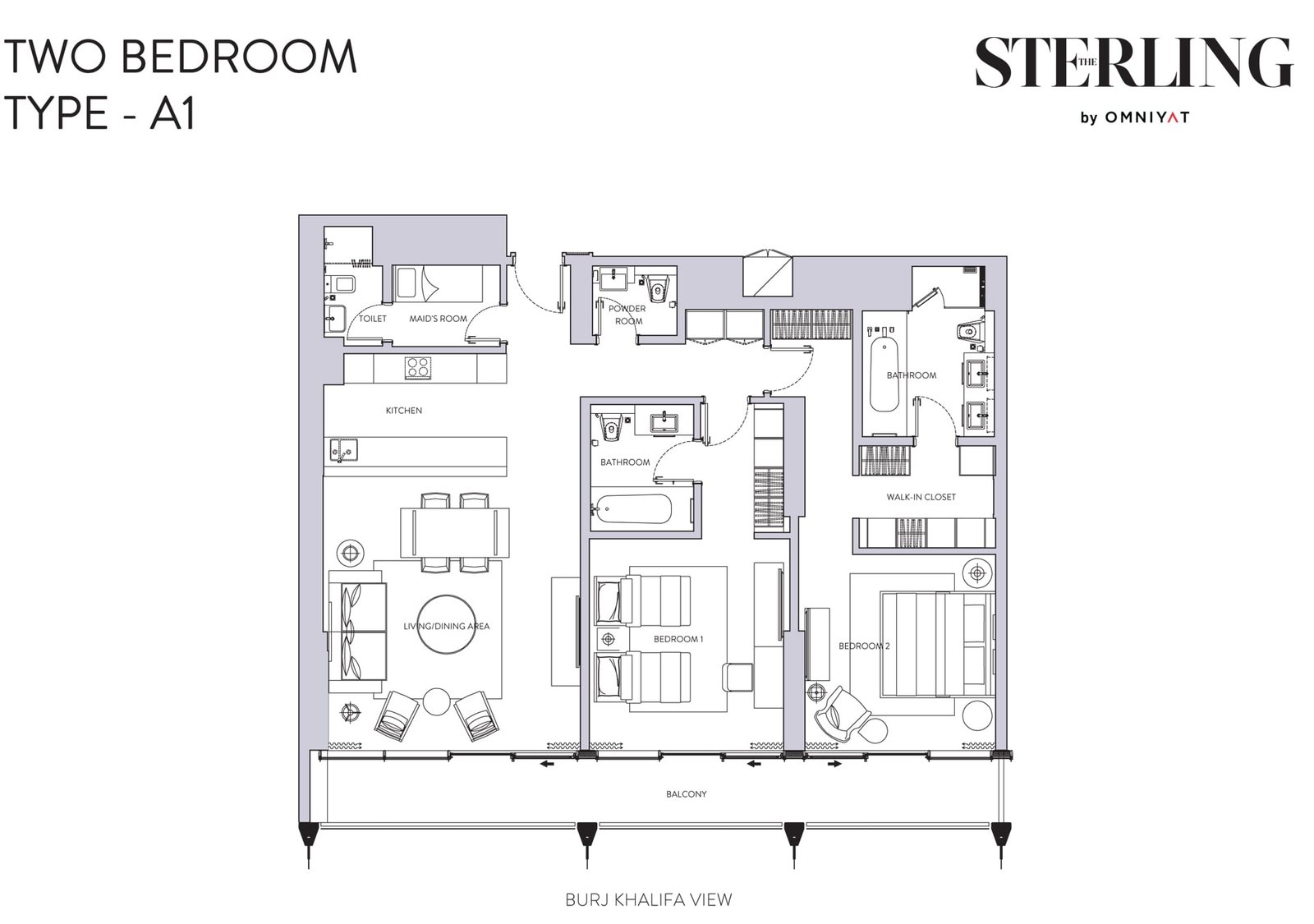 1 Bedroom floor plan