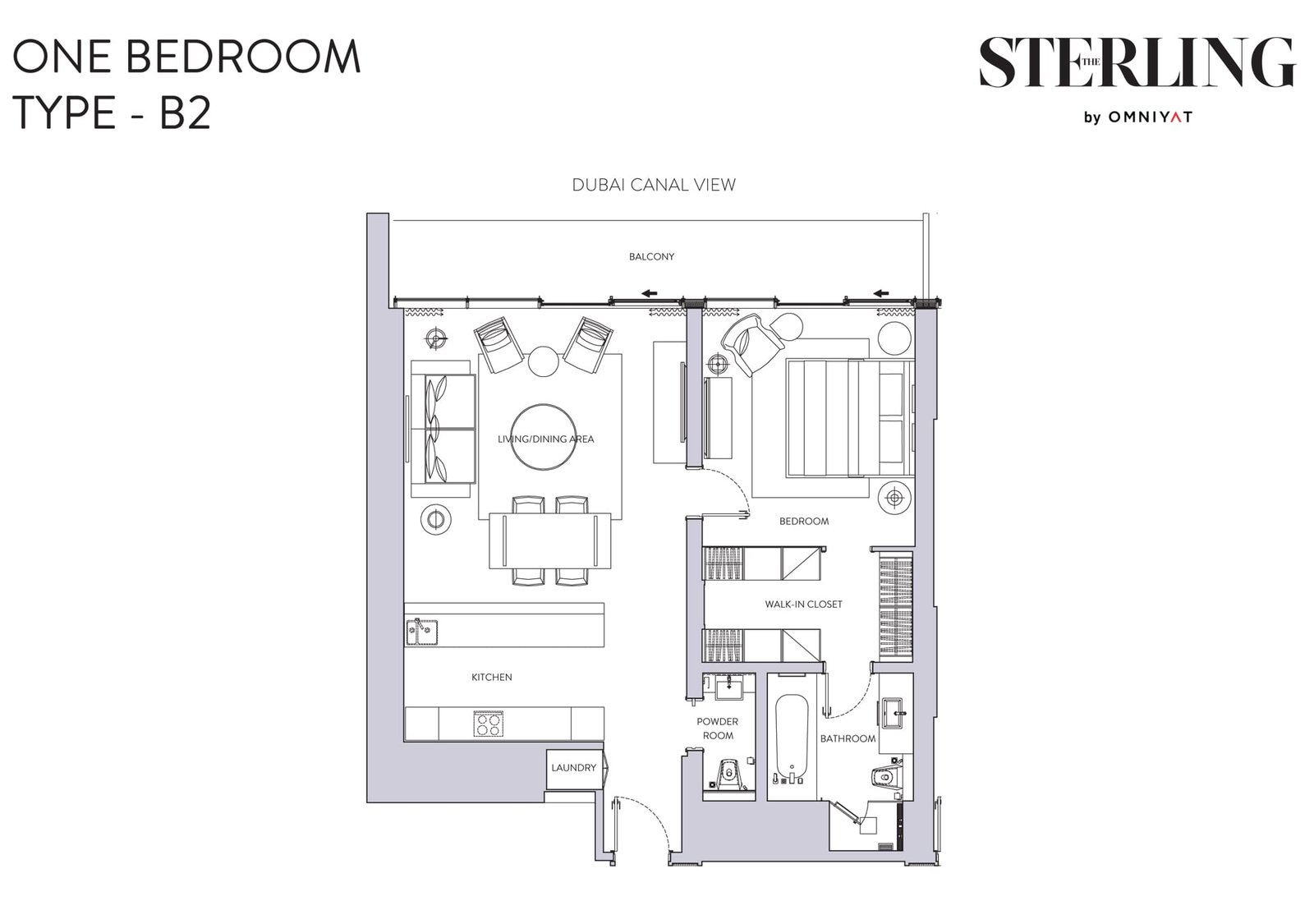 1 Bedroom floor plan