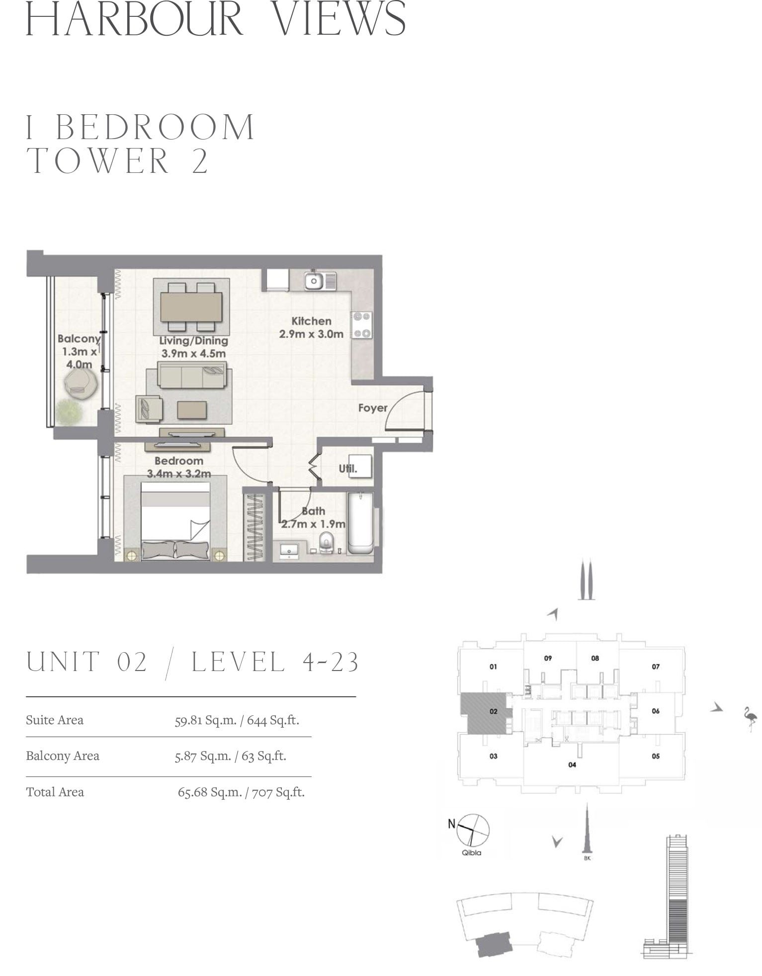 1 Bedroom floor plan