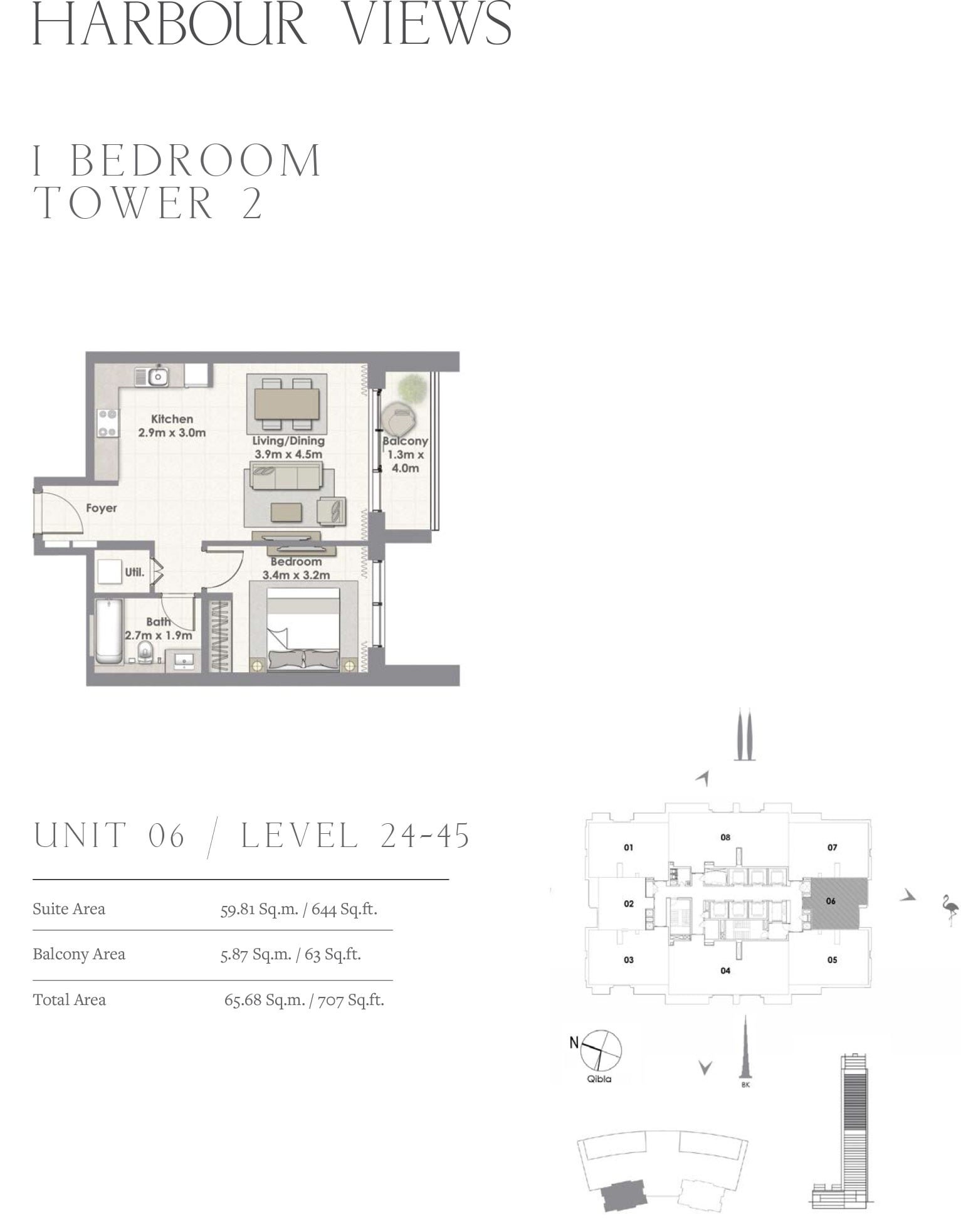 1 Bedroom floor plan