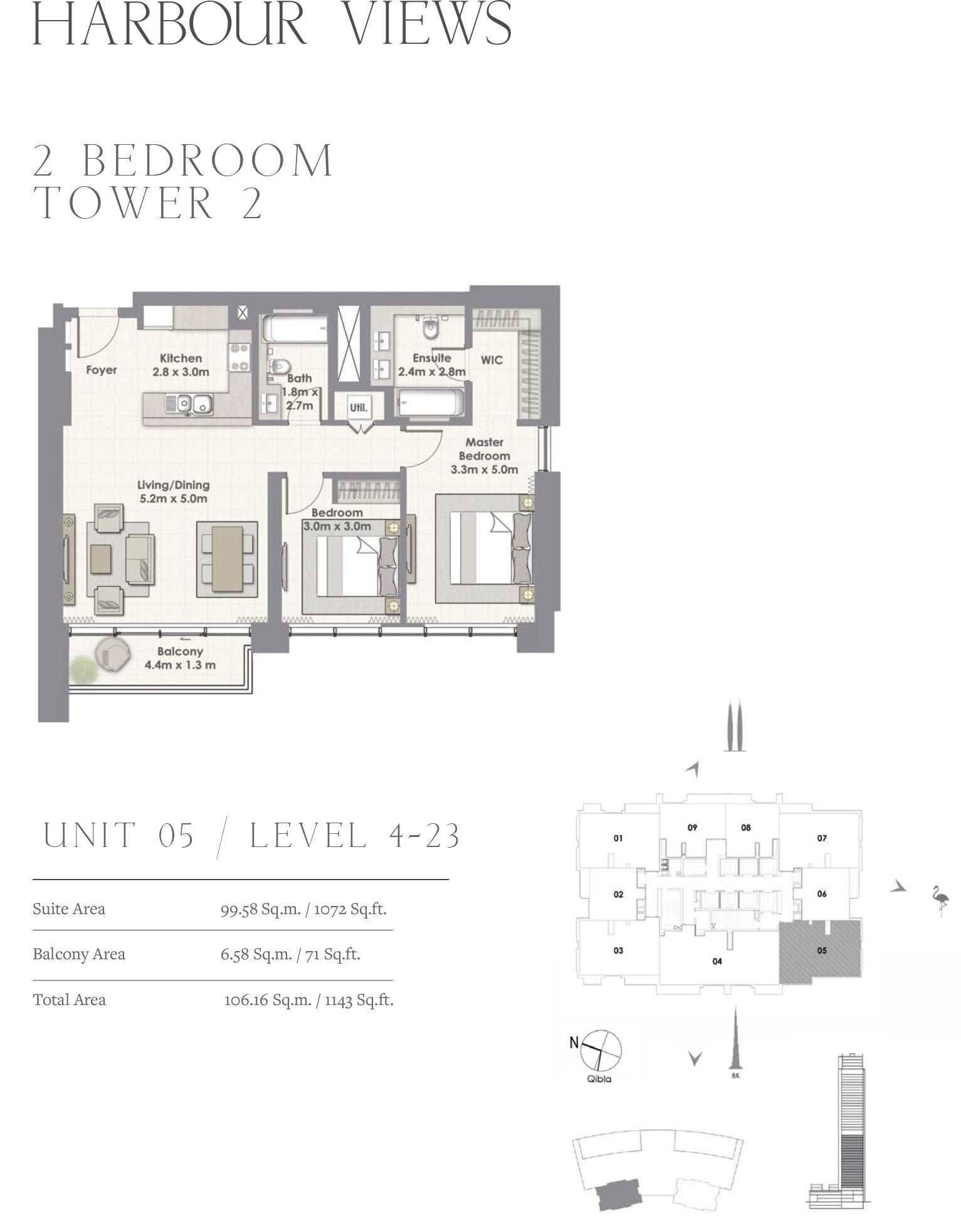 1 Bedroom floor plan