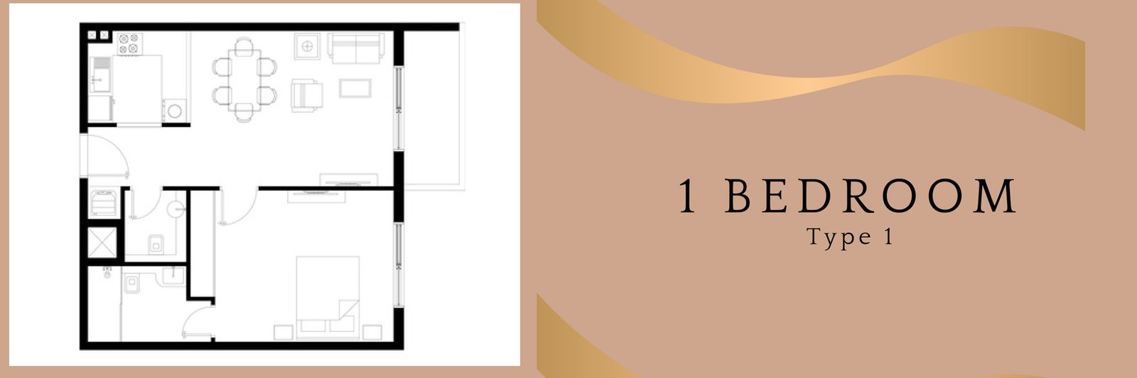1 Bedroom floor plan
