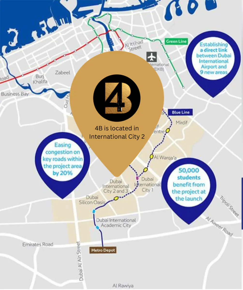 4B Living Dubai location map