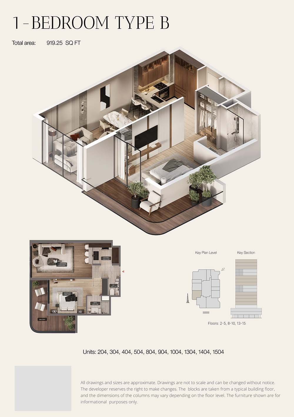 1 Bedroom floor plan