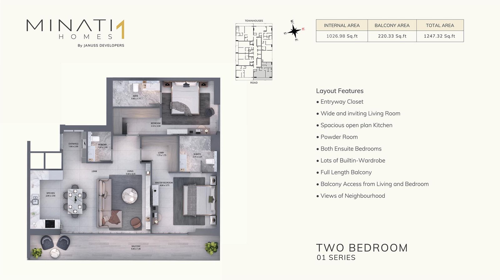 1 Bedroom floor plan