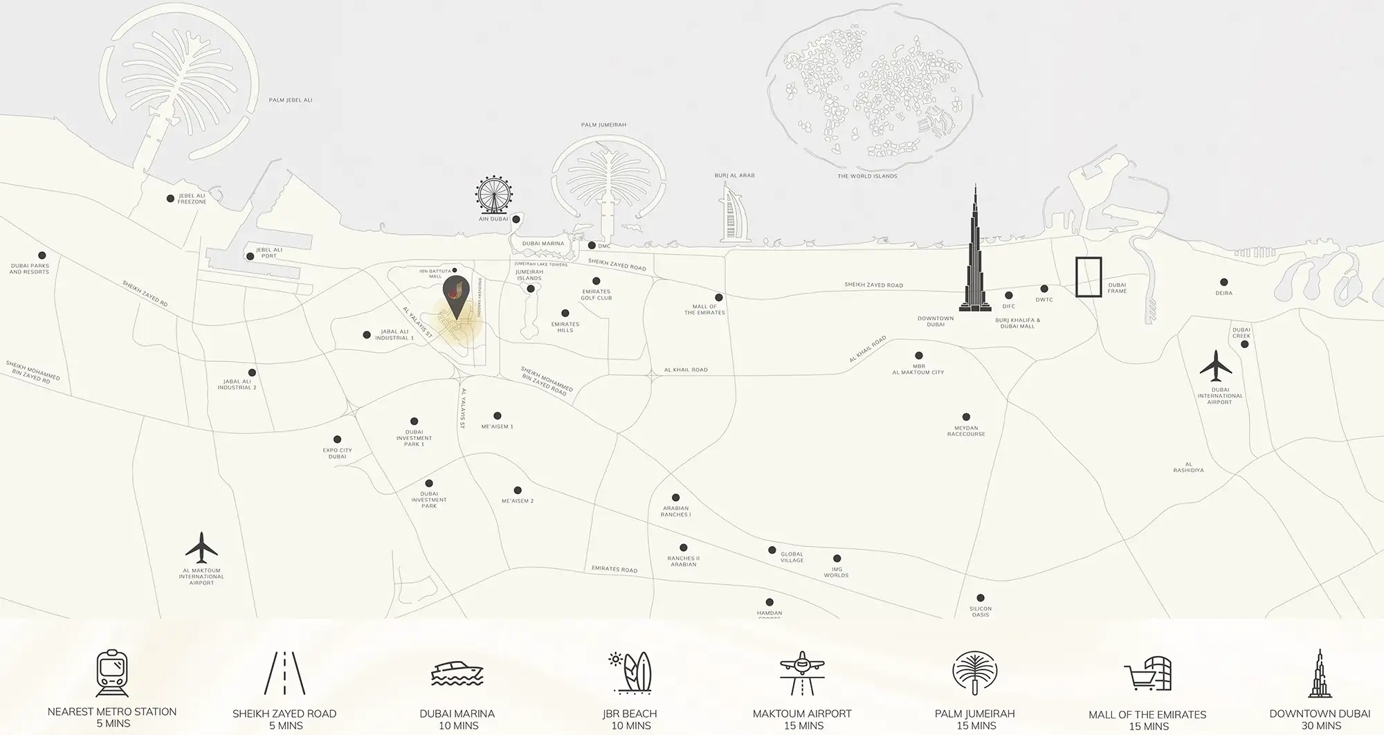 Minati Homes 1 at Al Furjan location map