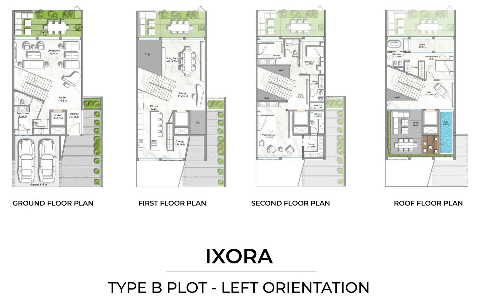 4 Bedrooms + Maid floor plan