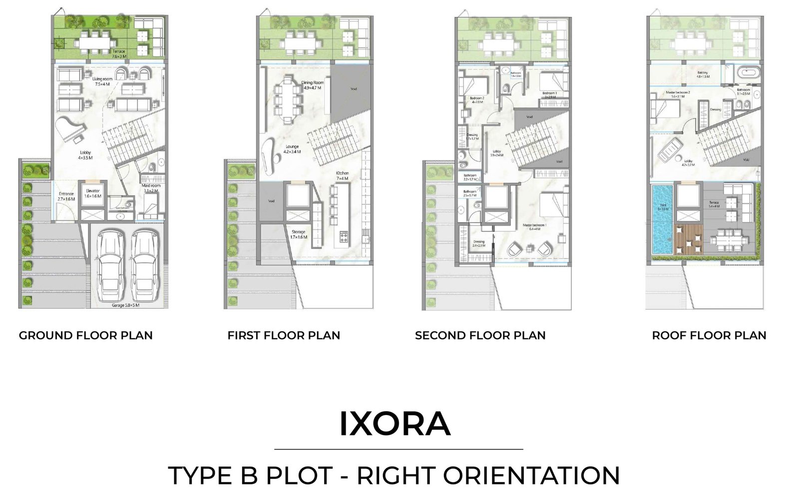4 Bedrooms + Maid floor plan