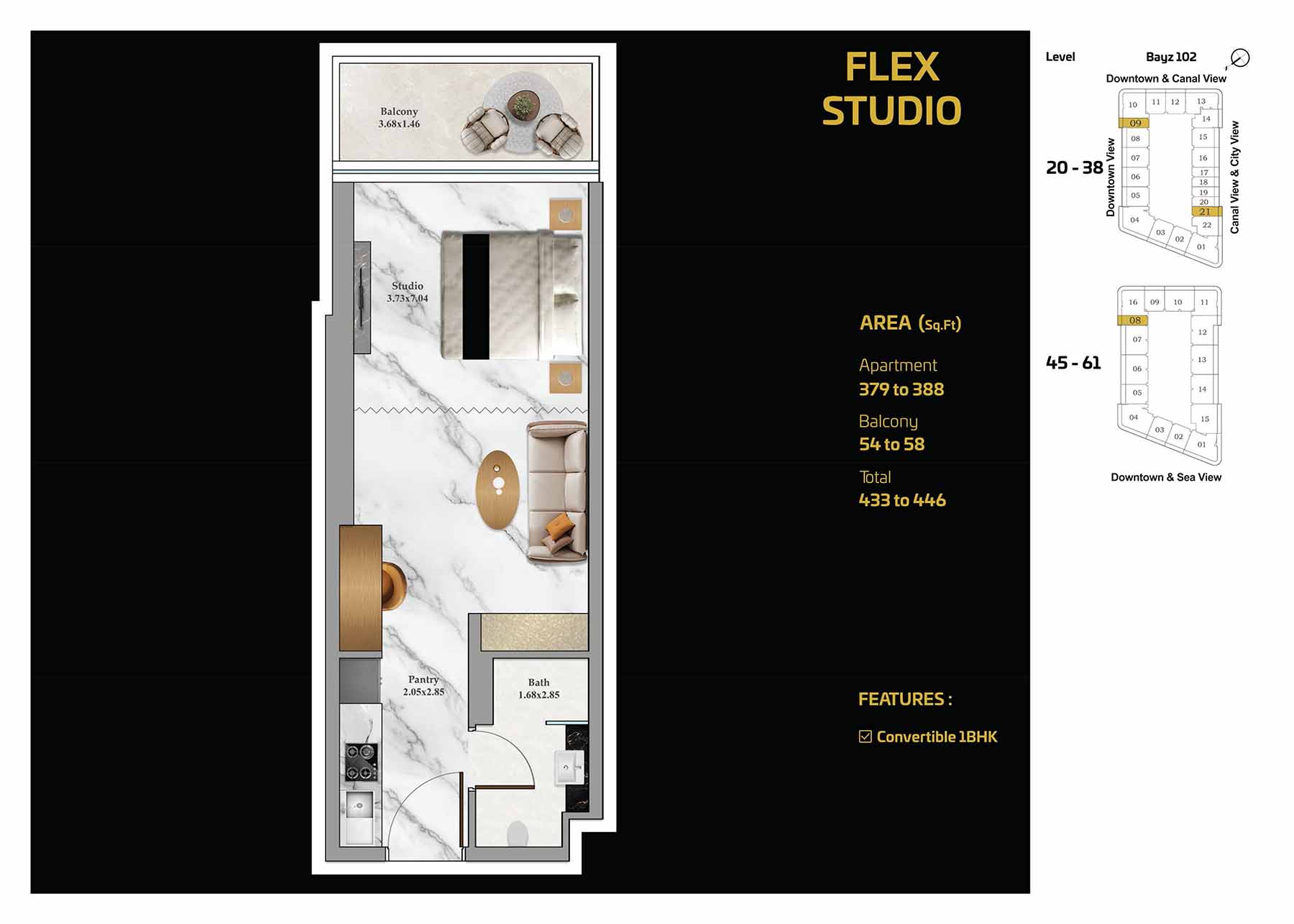 BAYZ 102 by Danube Studio FLEX TYPE - A floor plan