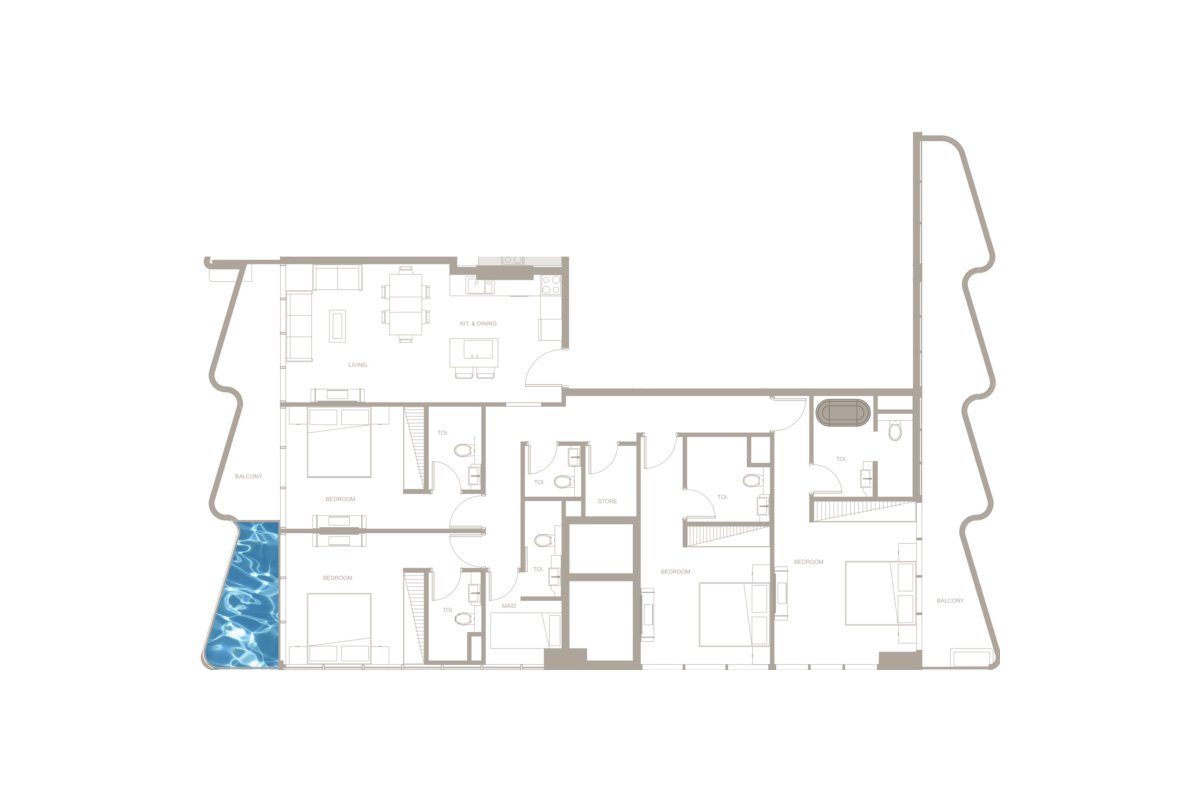 4 Bedrooms + Maid floor plan