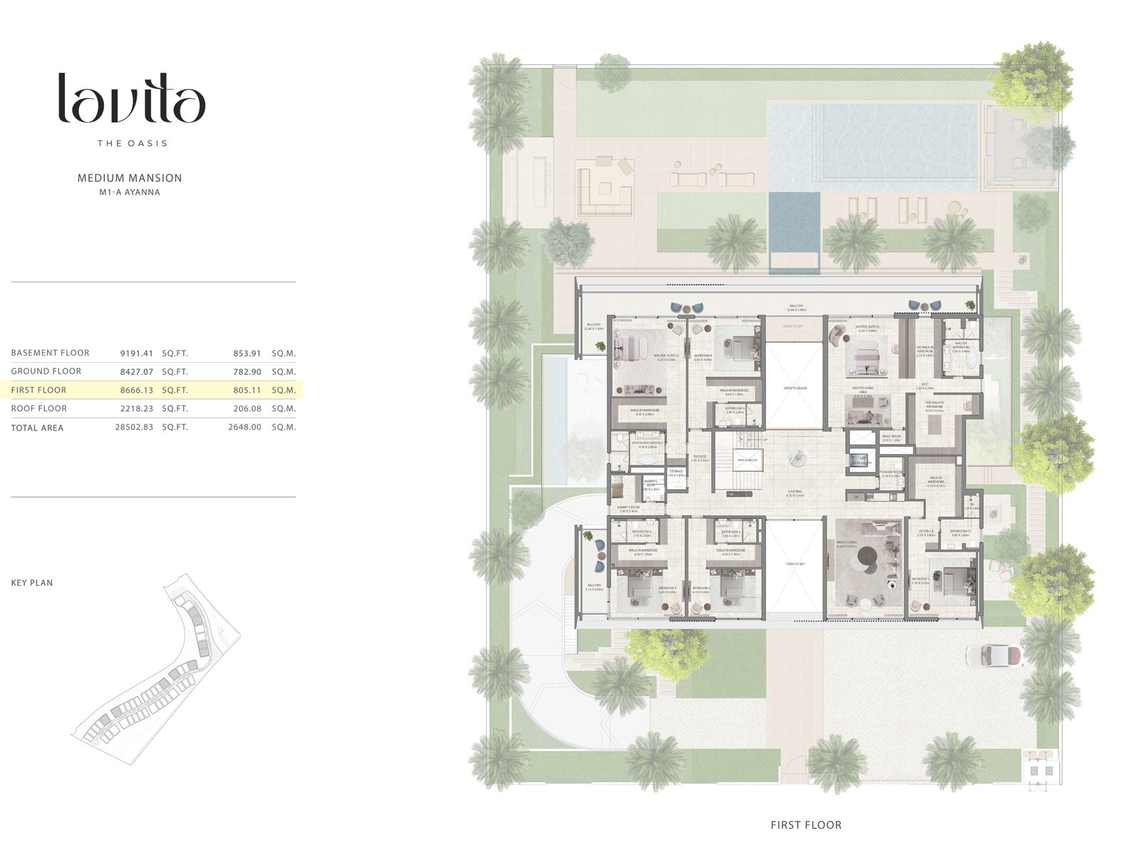 7 Bedrooms + Maid floor plan