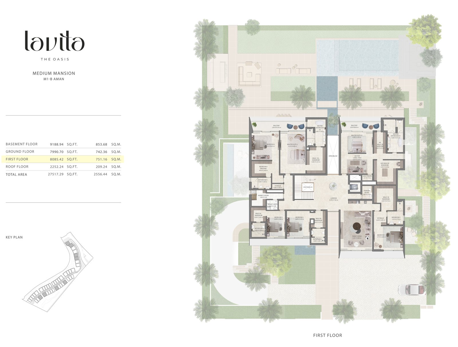 6 Bedrooms + Maid floor plan