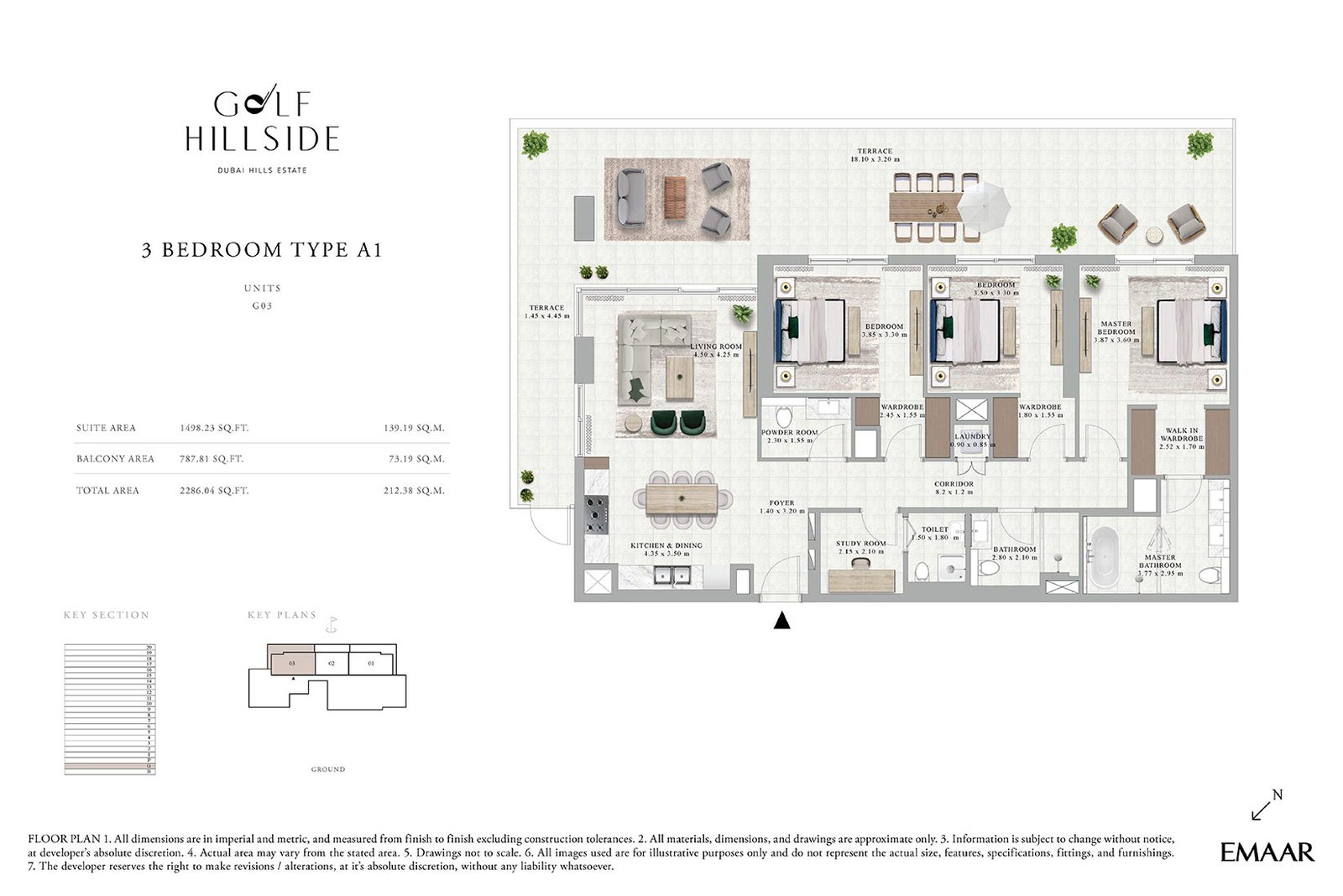 3 Bedrooms + Study floor plan