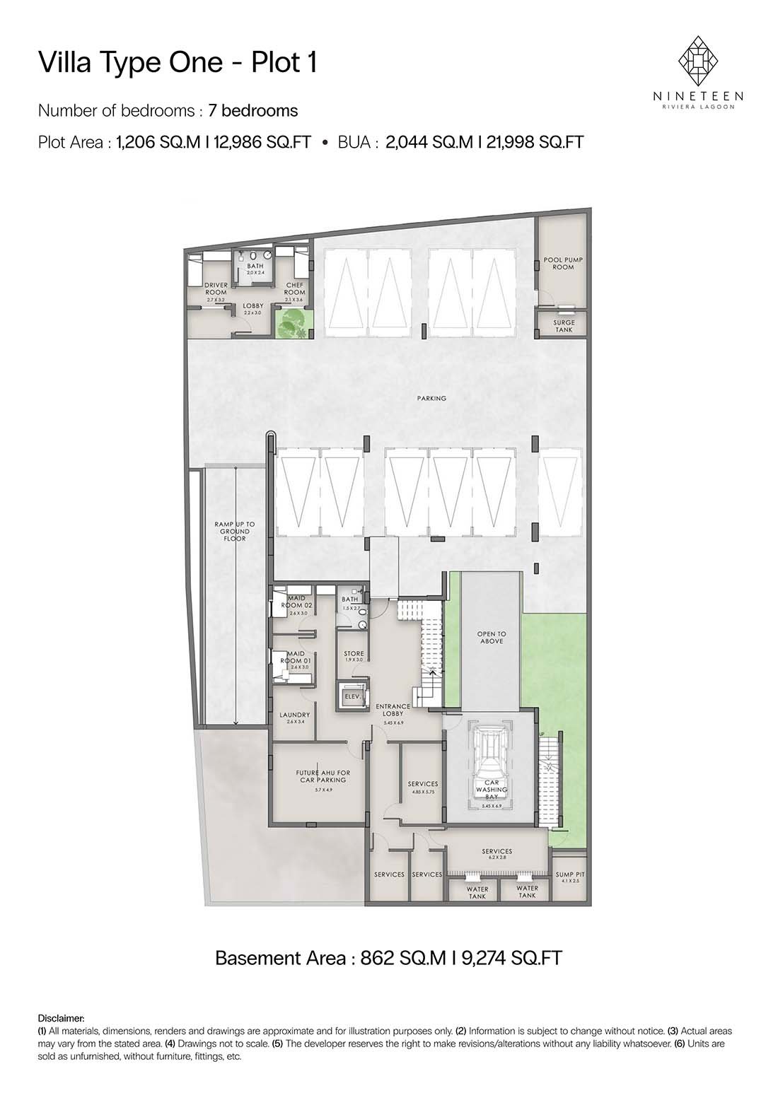 7 Bedrooms + Maid floor plan