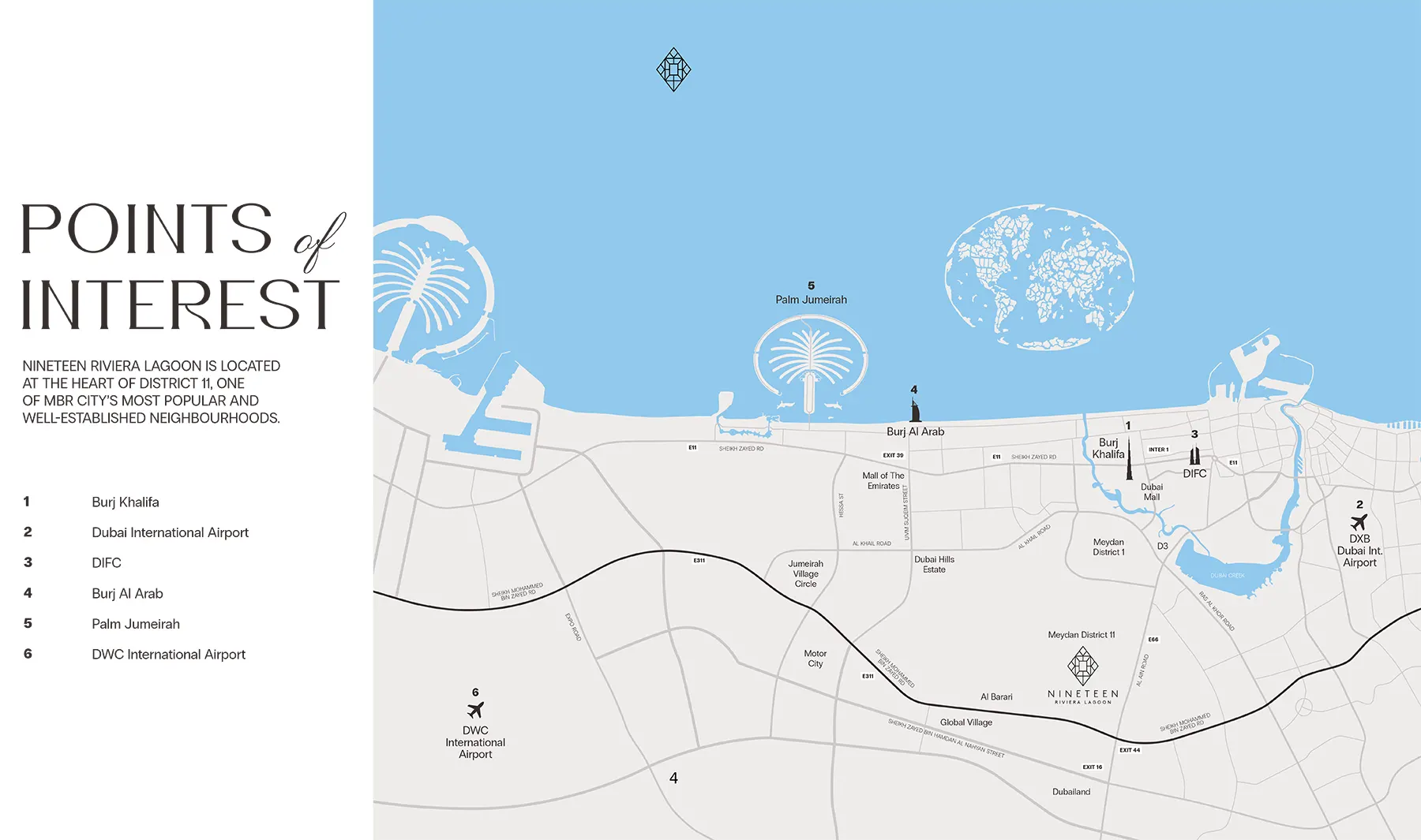 Nineteen Riviera Lagoon location map