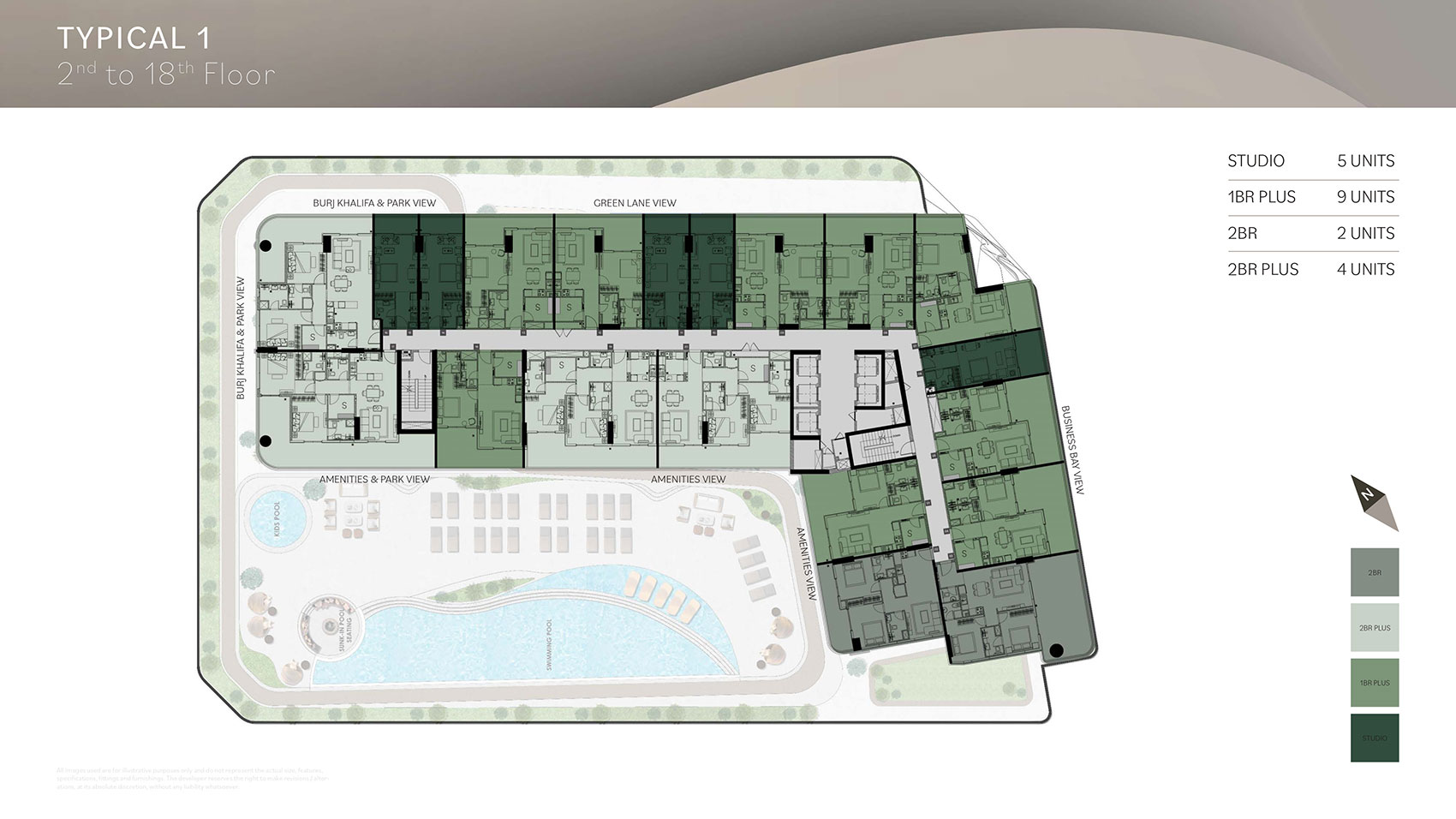 Onda by Kasco 2nd to 19th Floor Typical 1 floor plan