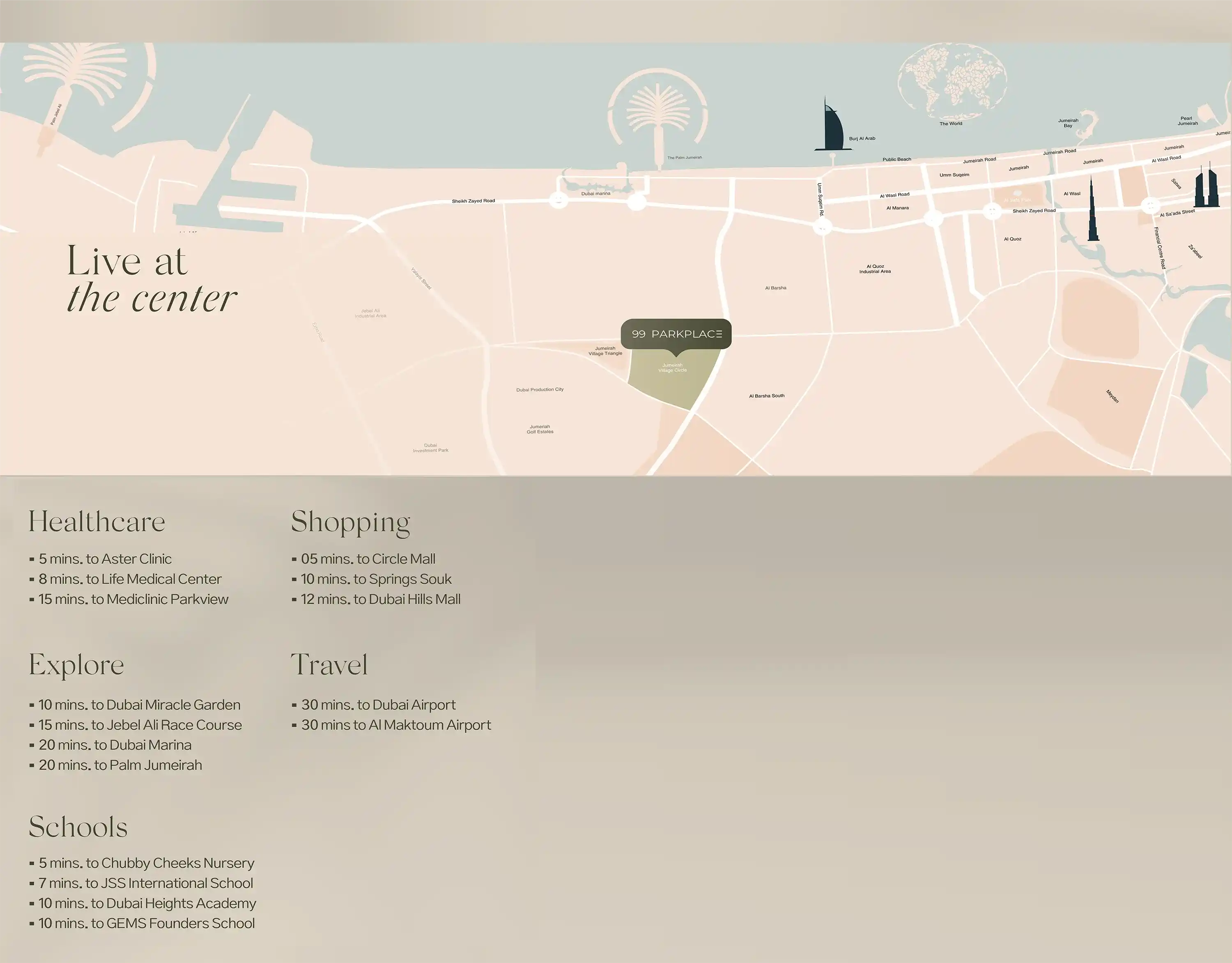 99 Park Place by Tabeer location map