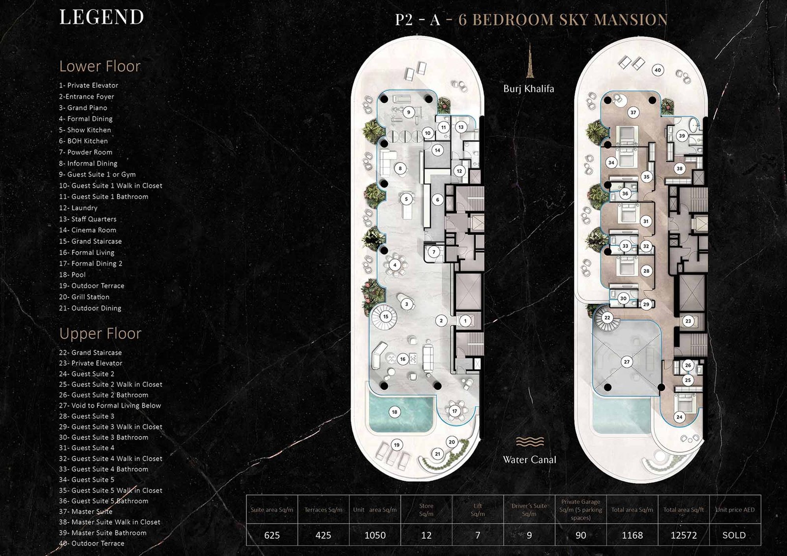 6 Bedrooms + Pool floor plan