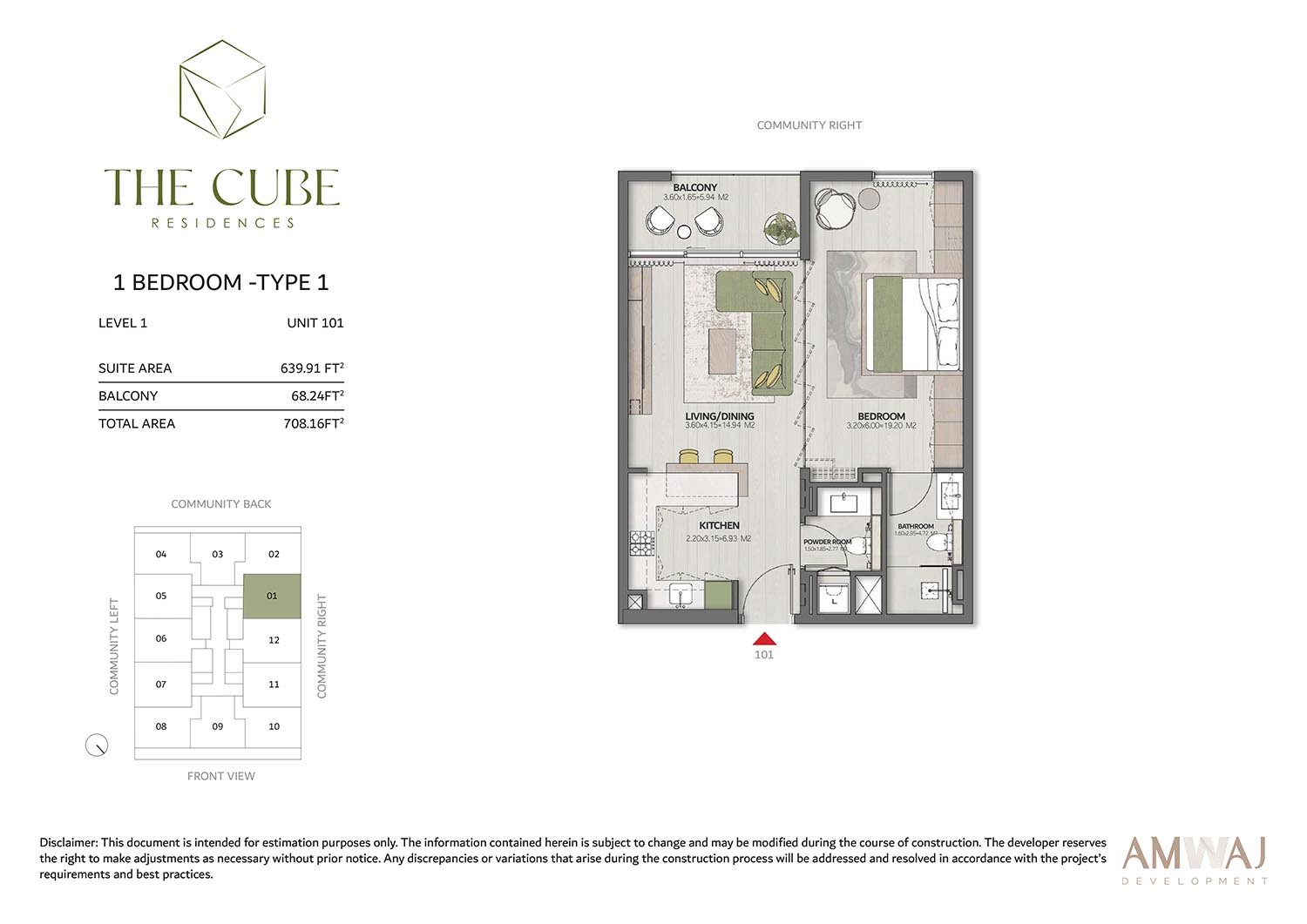 The Cube Quarter Residences floor plan