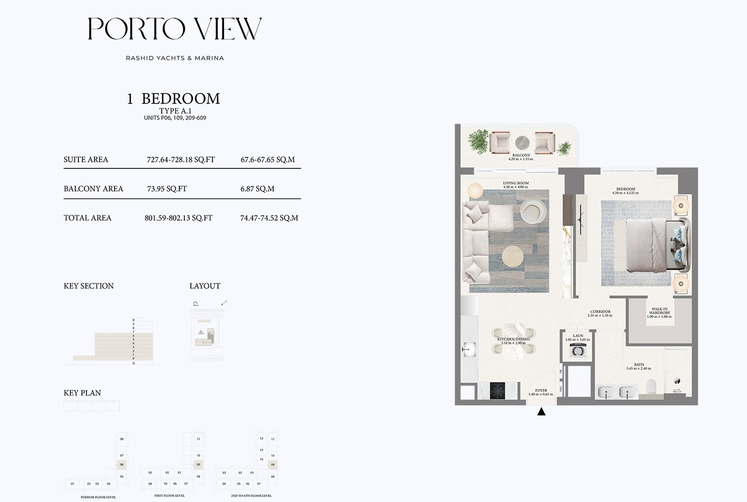 1 Bedroom floor plan