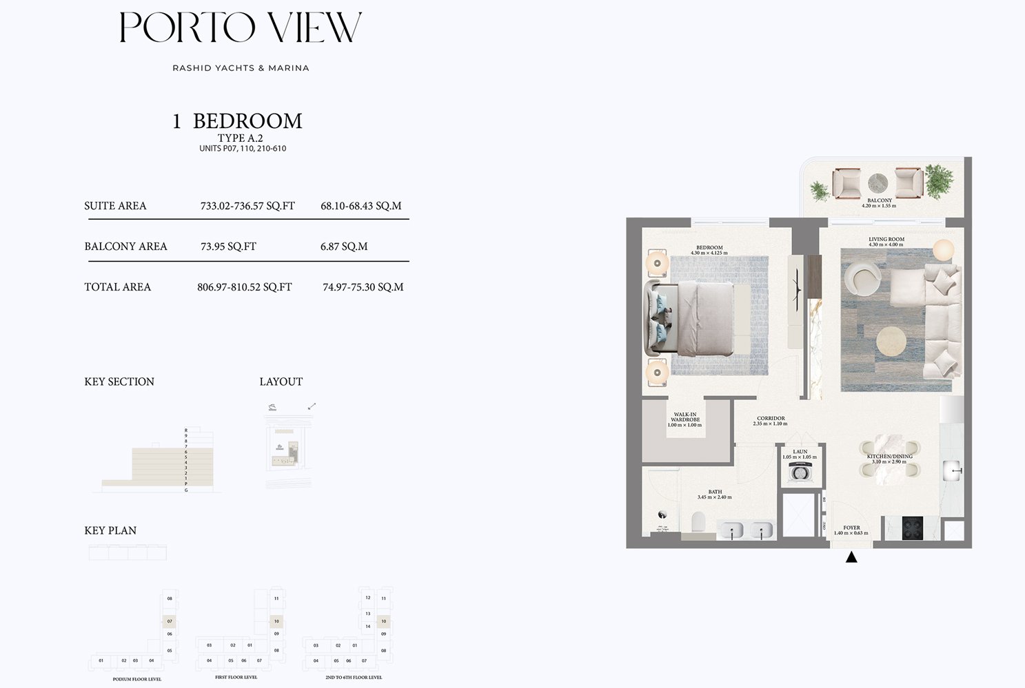 1 Bedroom floor plan