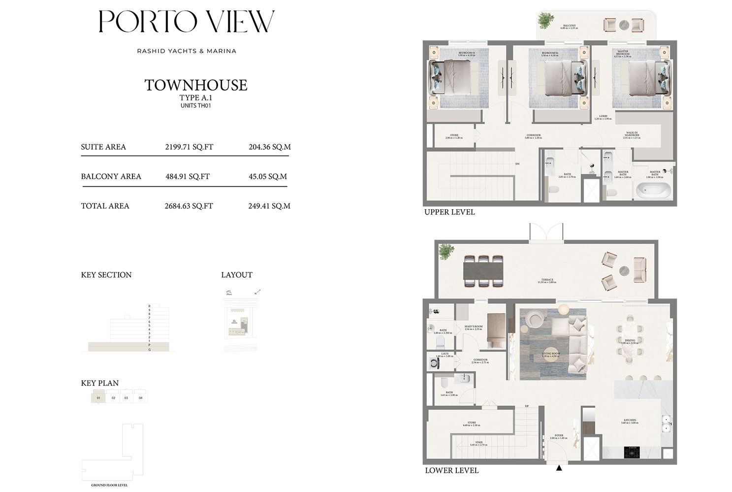 Emaar Porto View Mina Rashid floor plan
