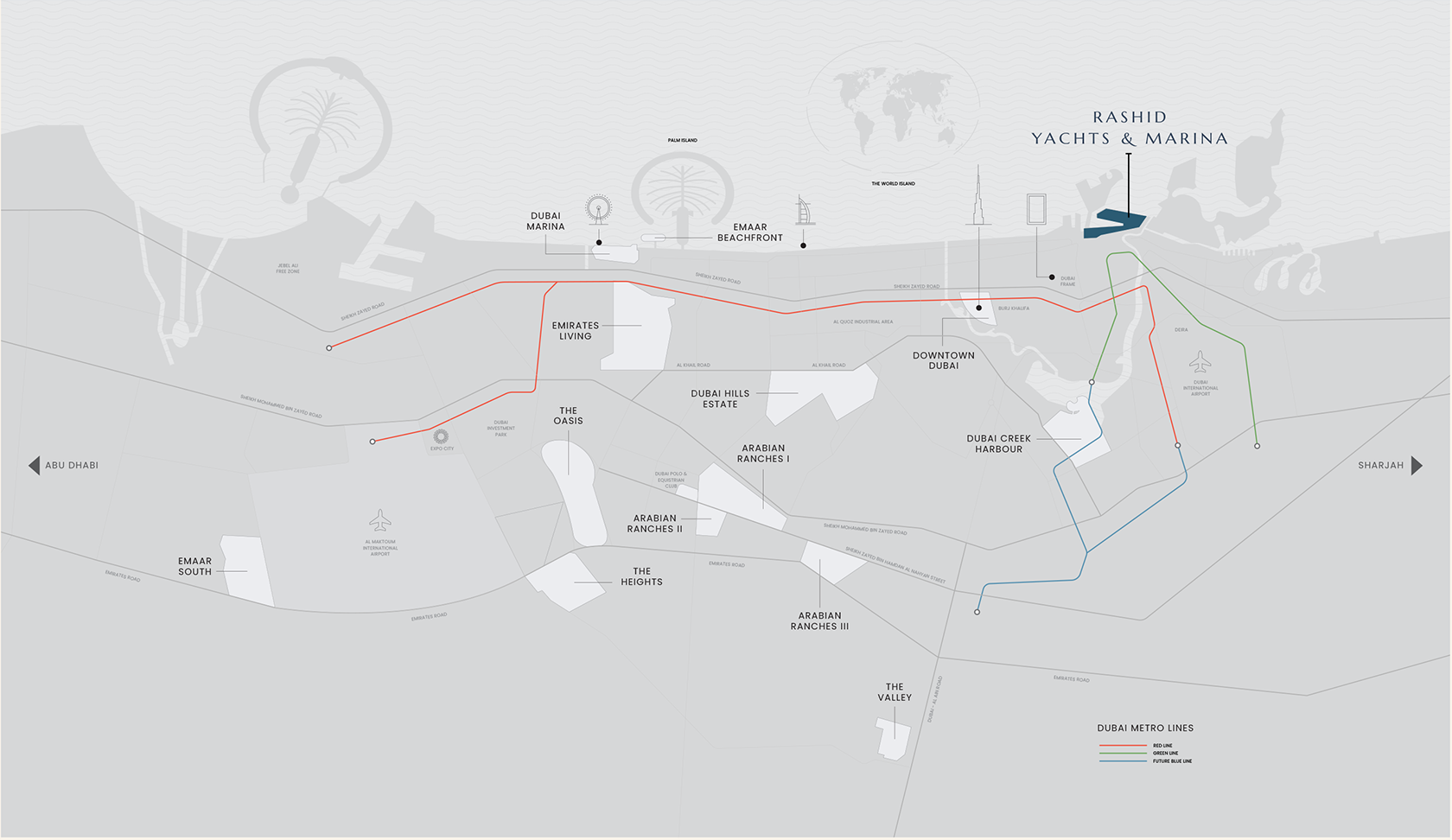 Emaar Porto View Mina Rashid location map