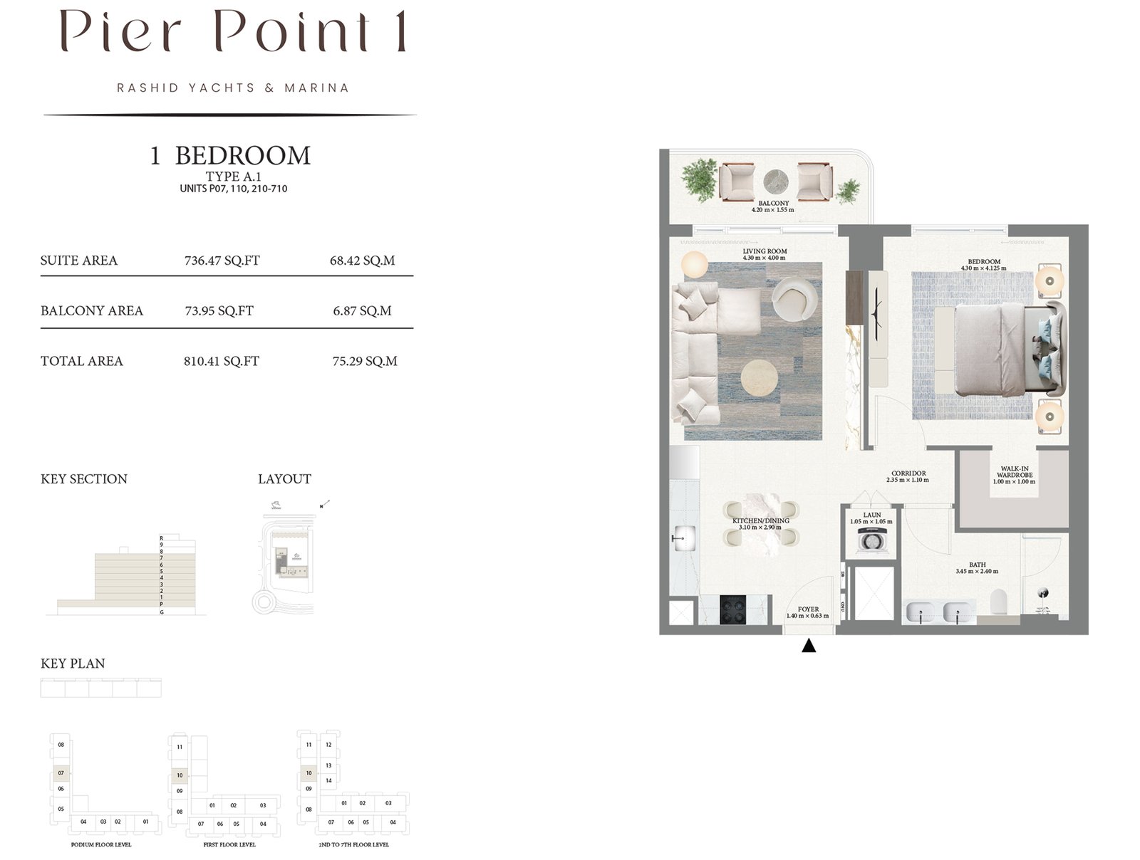 1 Bedroom floor plan