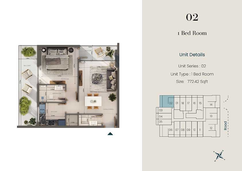 1 Bedroom floor plan