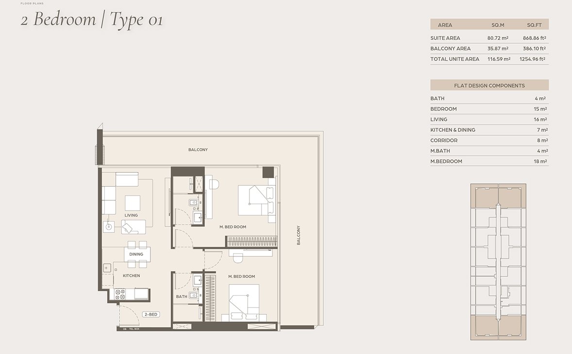 2 Bedroom floor plan