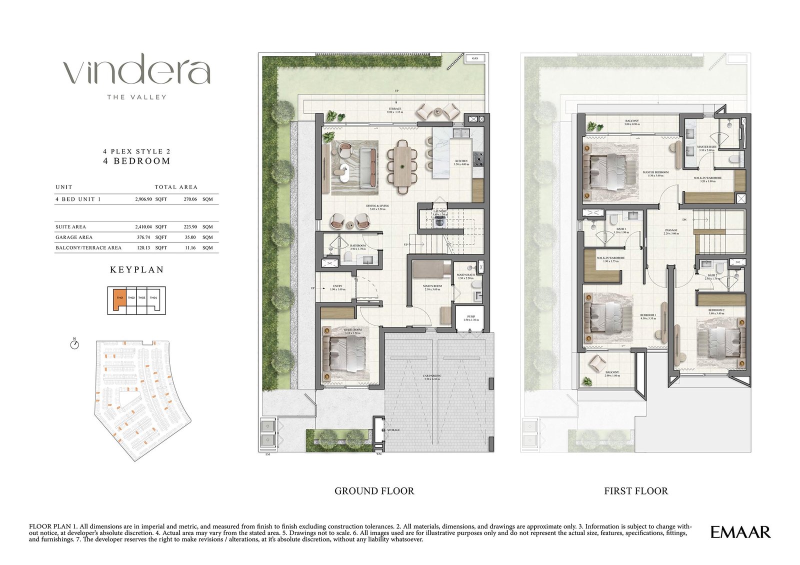 4 Bedrooms + Maid floor plan