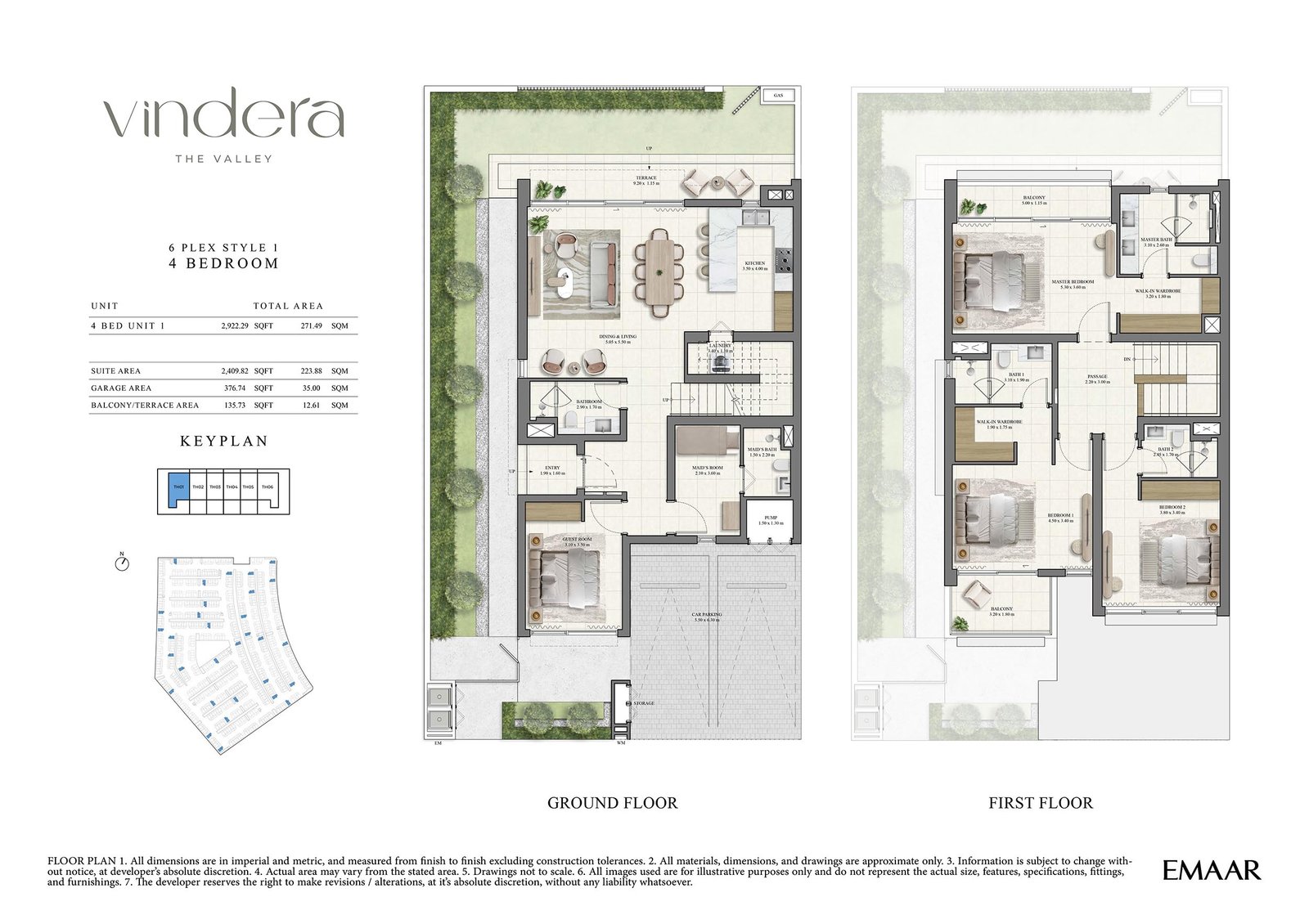 4 Bedrooms + Maid floor plan