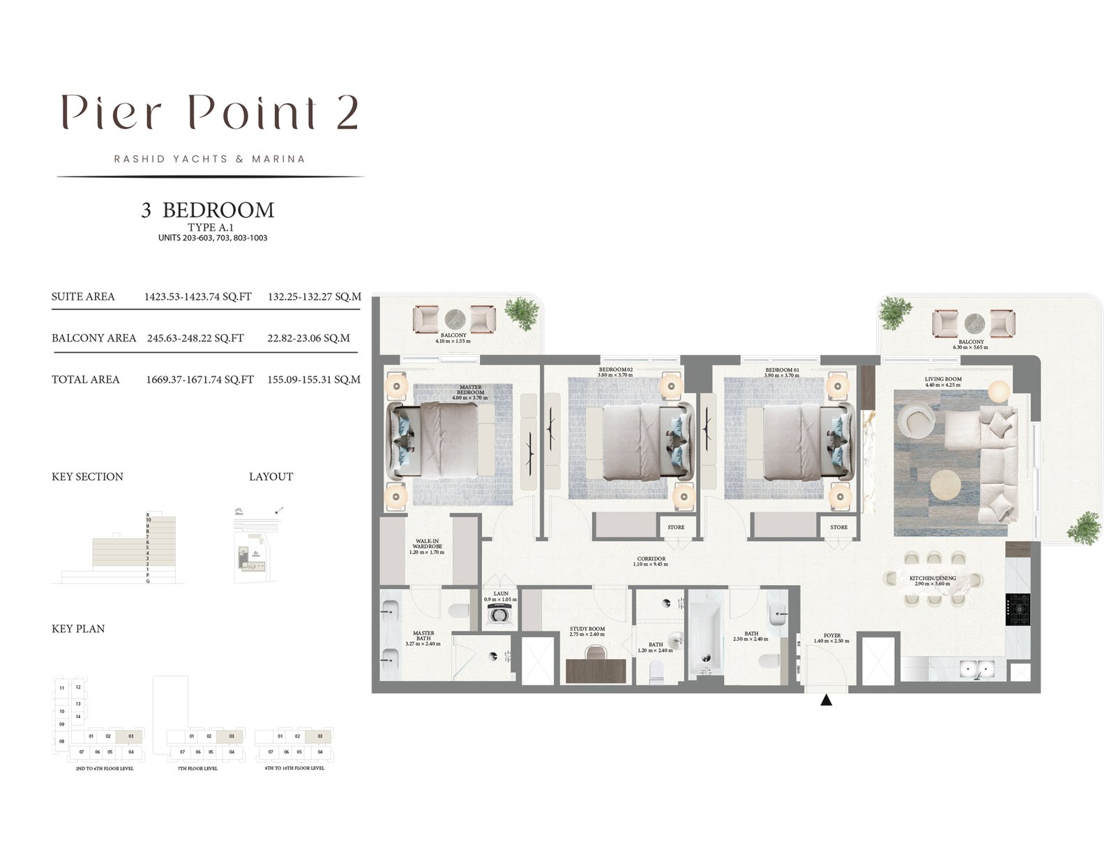 Emaar Pier Point 2 Mina Rashid floor plan