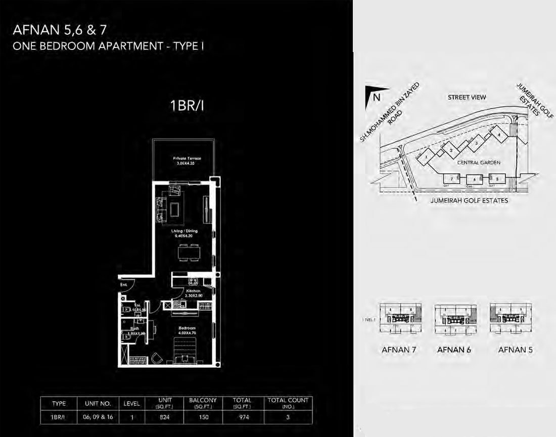1 Bedroom floor plan