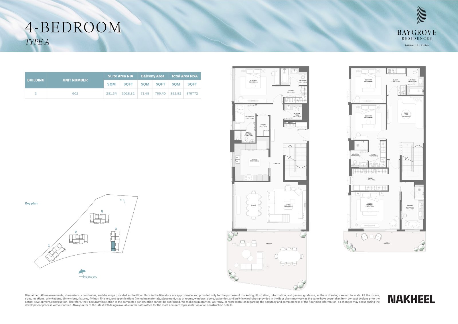 4 Bedrooms + Maid floor plan