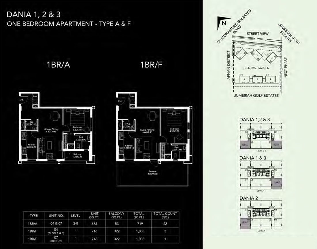 1 Bedroom floor plan